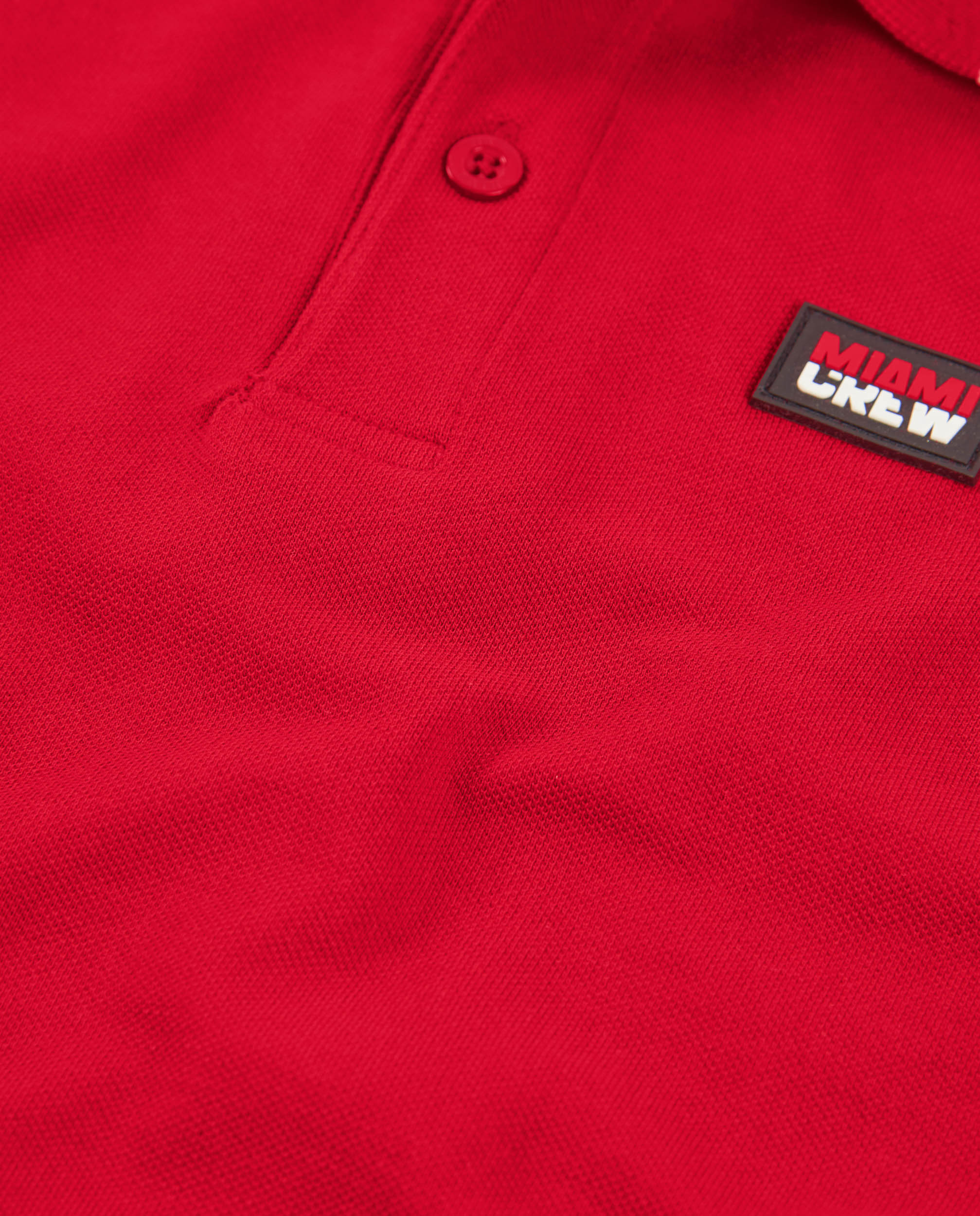 Polo Infantil de Malha com Detalhes em Contraste Vermelho-3