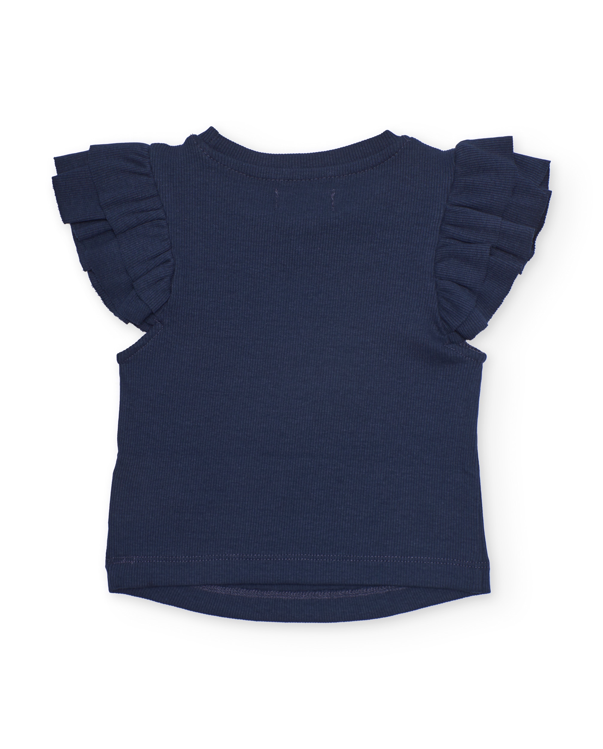 T-shirt Infantil de Malha com Tecido Canelado Azul-marinho-2