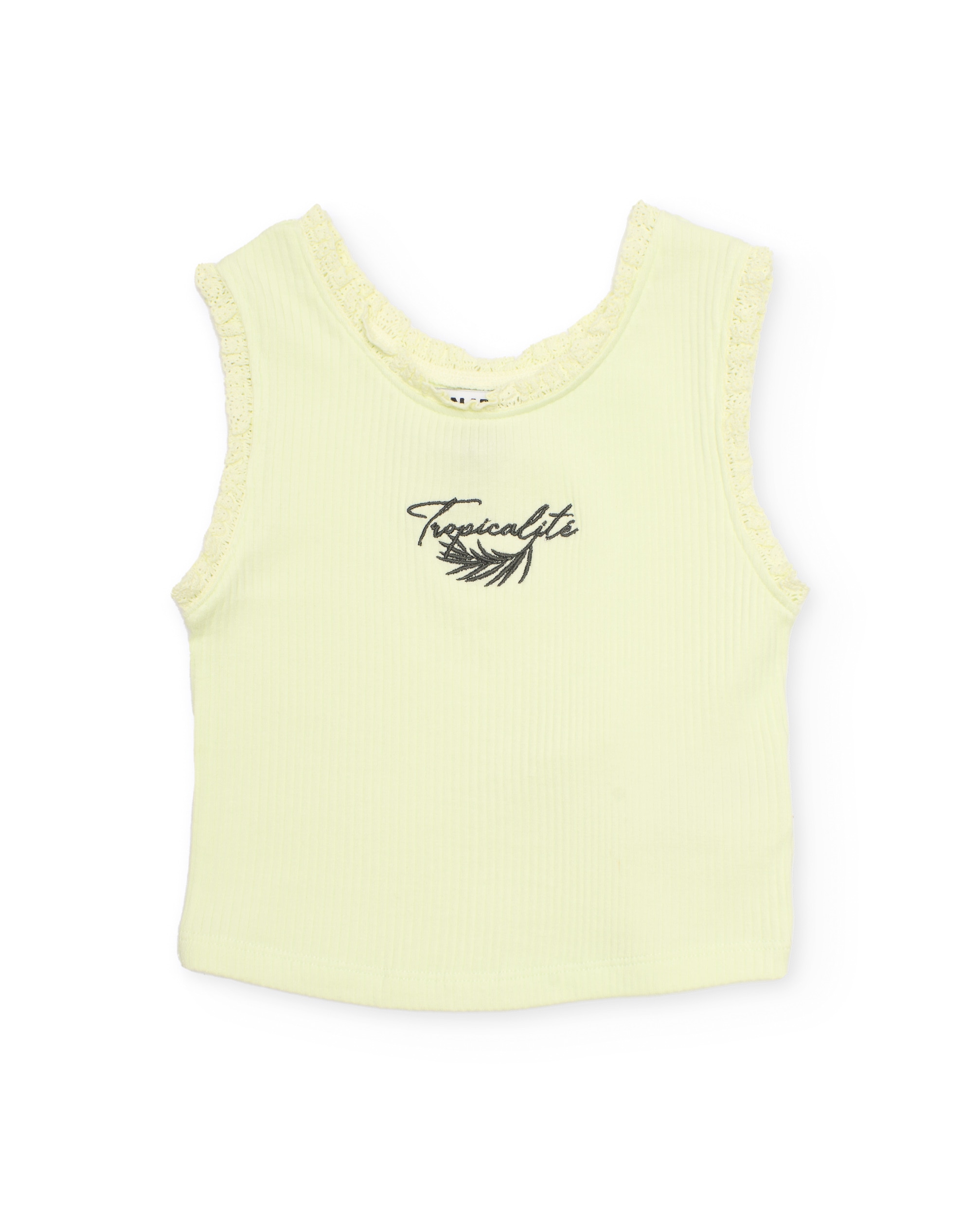 T-shirt Infantil de Malha com Detalhe de Renda Tuc tuc Verde-claro-2