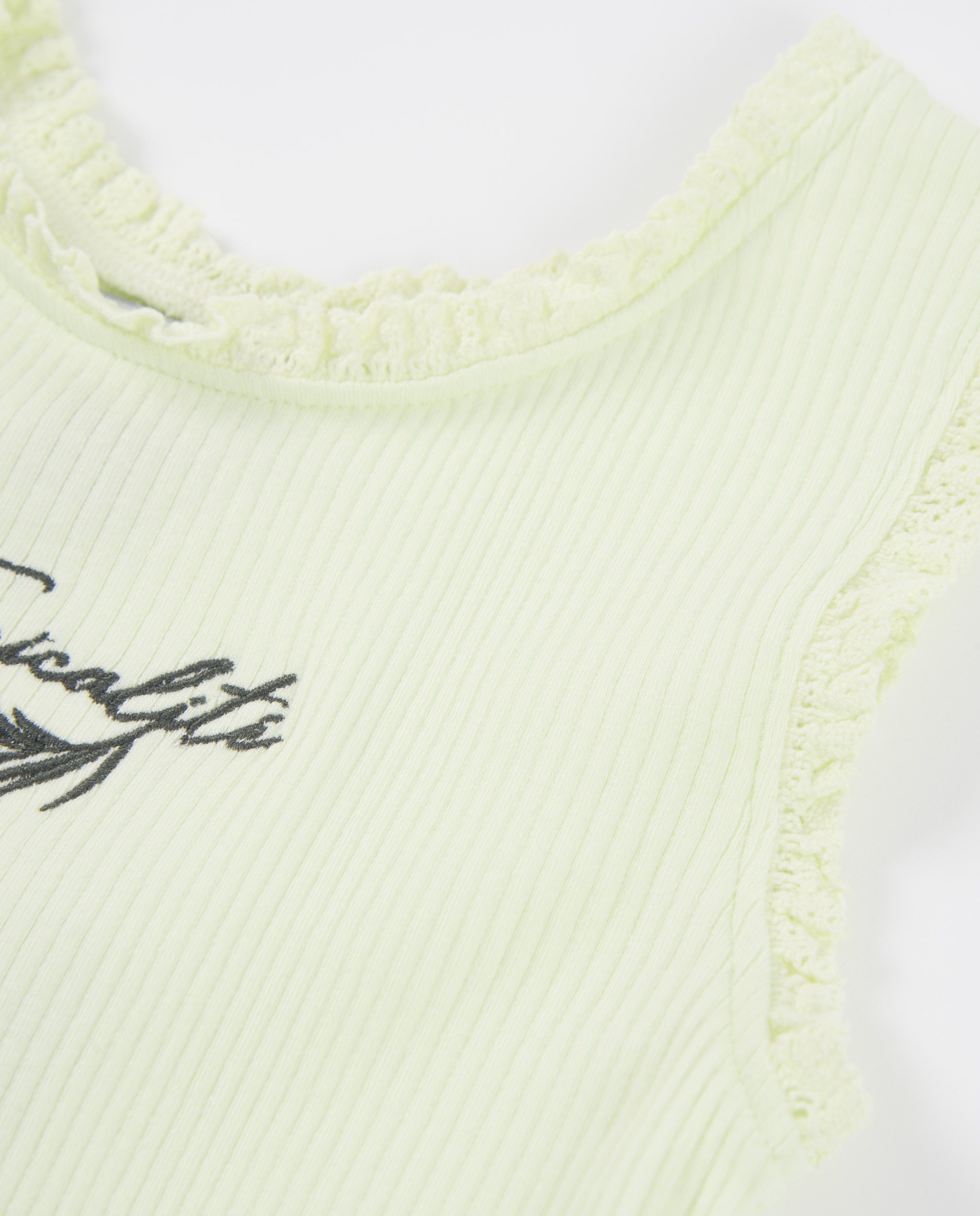 T-shirt Infantil de Malha com Detalhe de Renda Tuc tuc Verde-claro-4