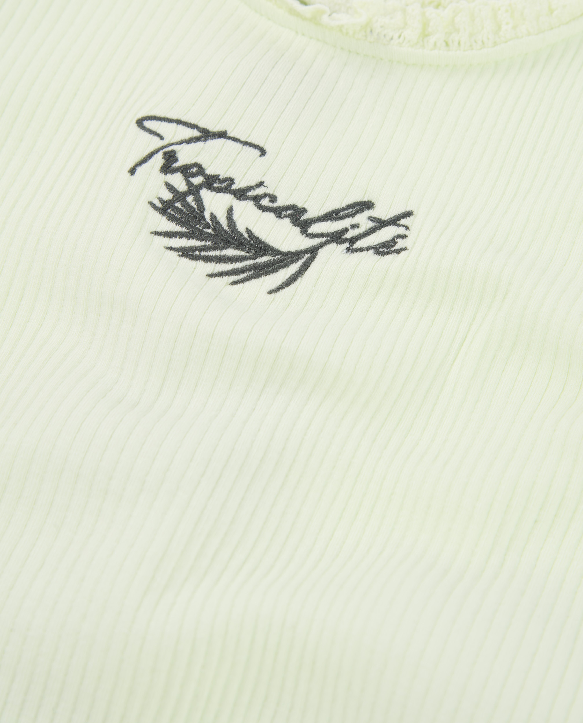 T-shirt Infantil de Malha com Detalhe de Renda Tuc tuc Verde-claro-5