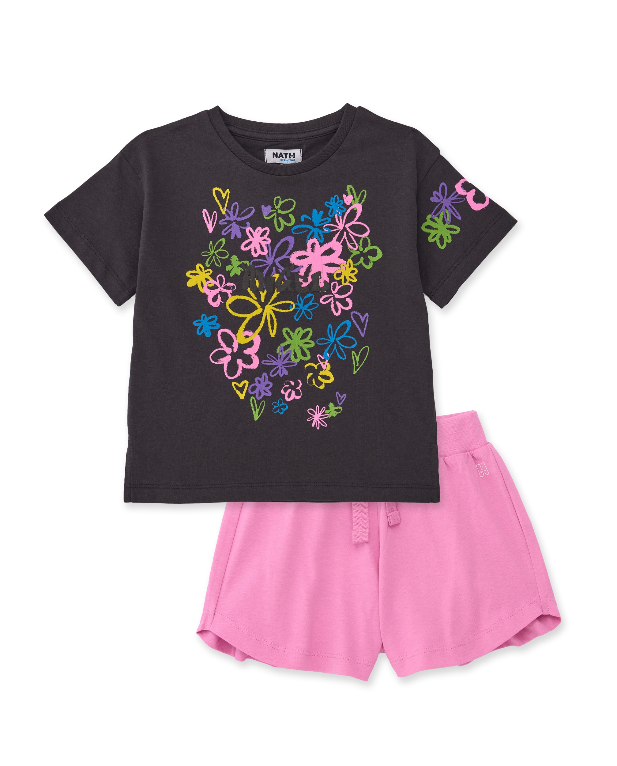 Imagem 0 de Conjunto Infantil de Malha com Estampado de Flores