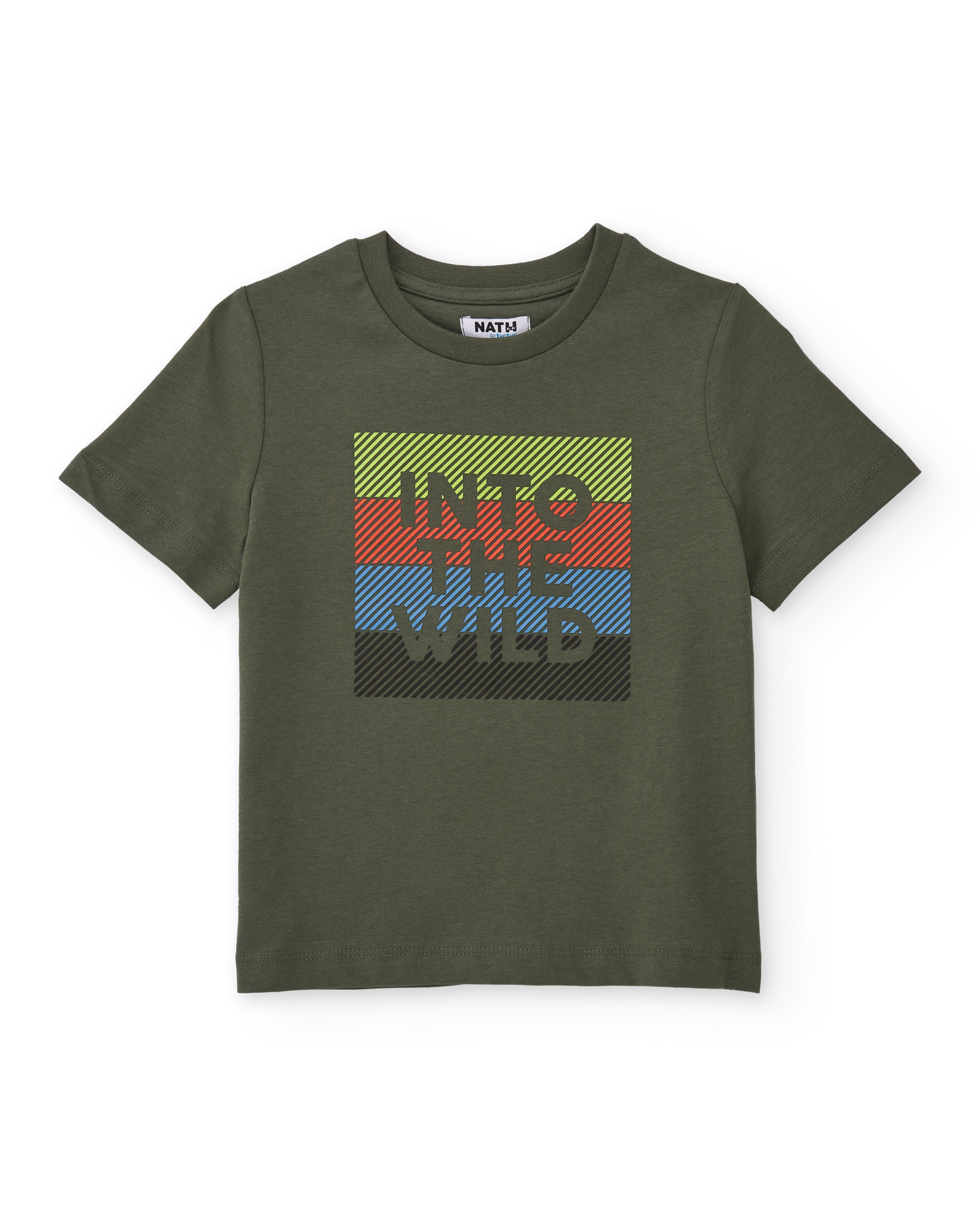 Conjunto Infantil de Malha com Mensagem Gráfica Tuc tuc Verde-militar-2