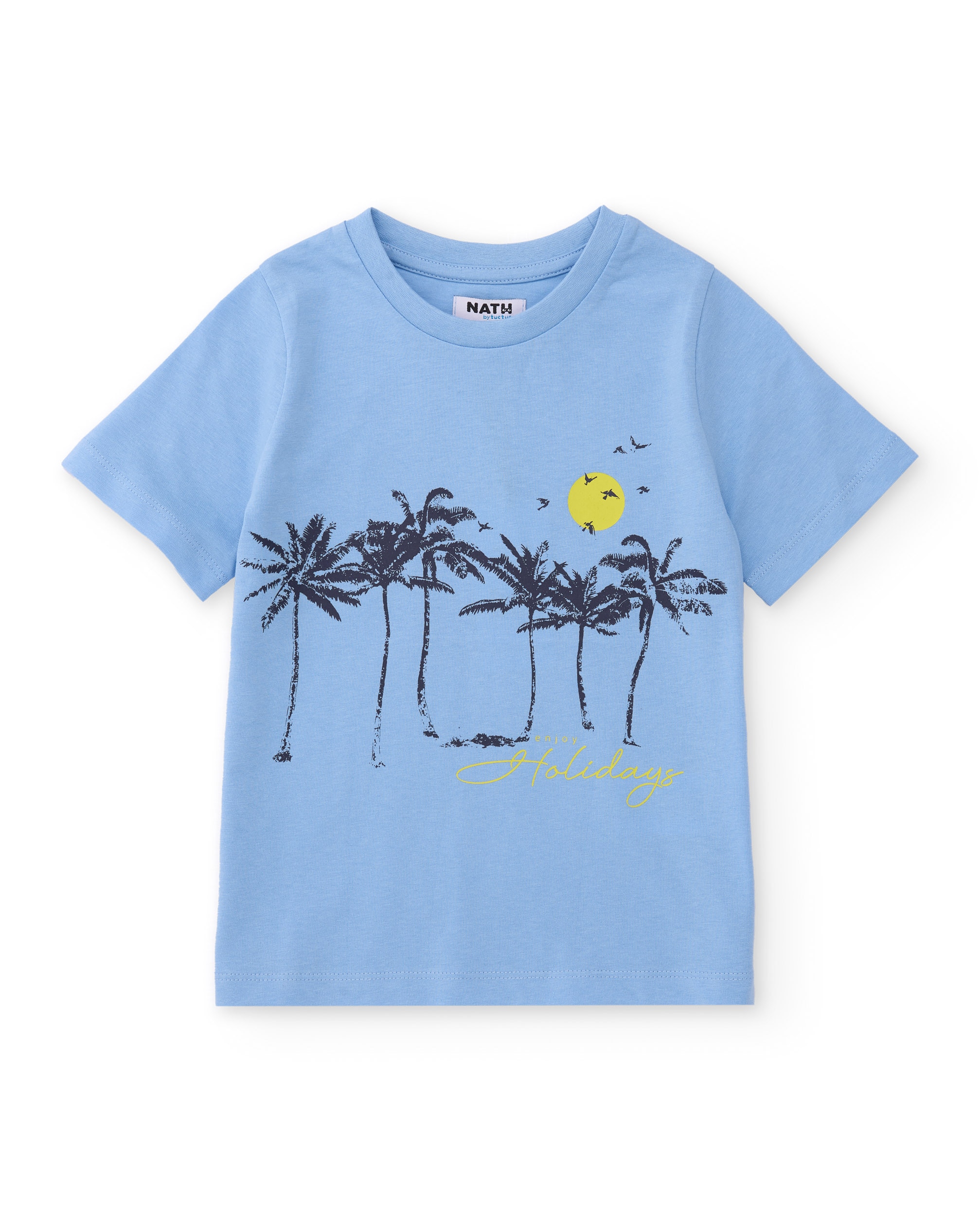 Conjunto Infantil de Malha com Estampado Tropical Tuc tuc Azul-claro-2