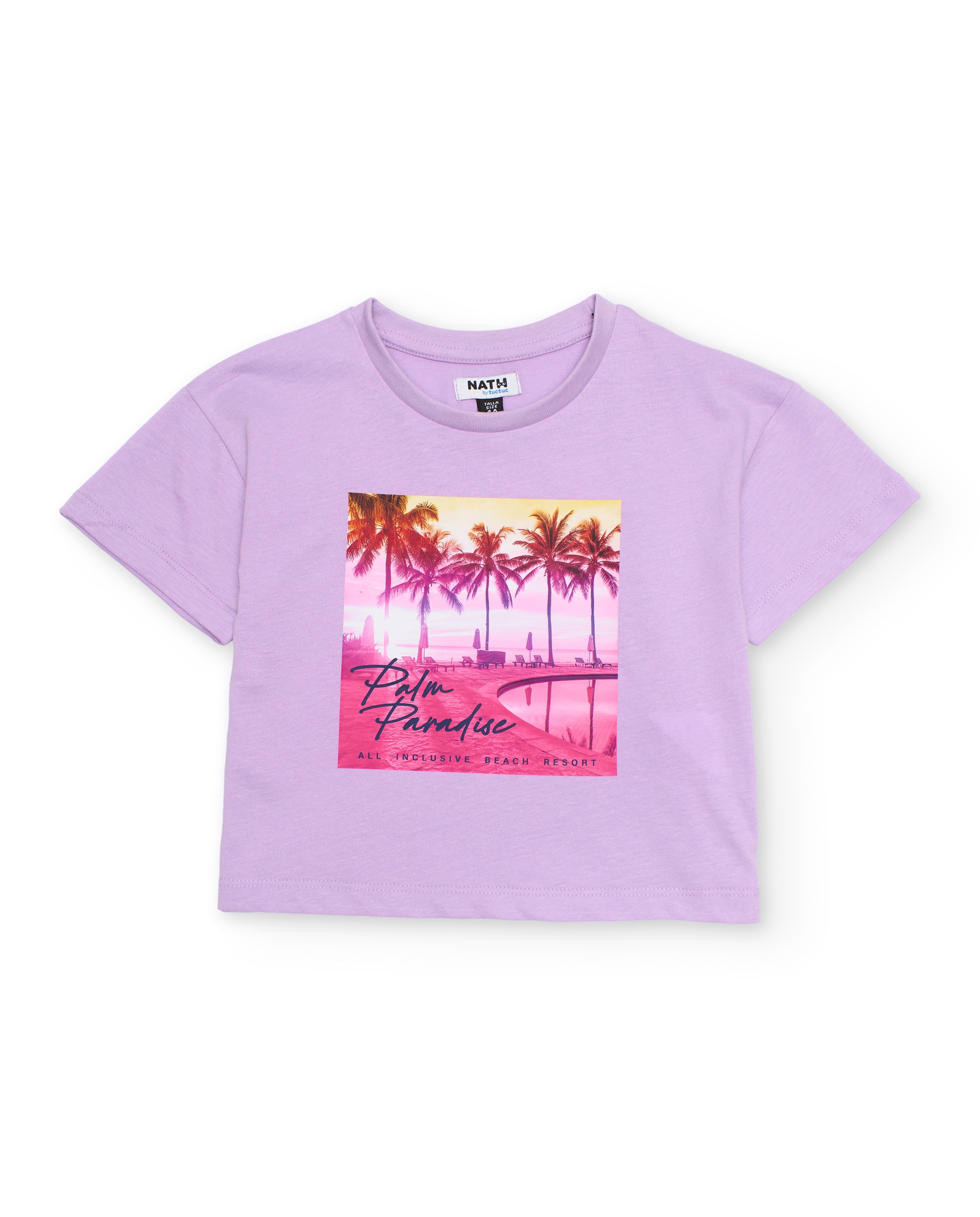 Conjunto Infantil de Malha com Gráfico Tropical Tuc tuc Lilás-2