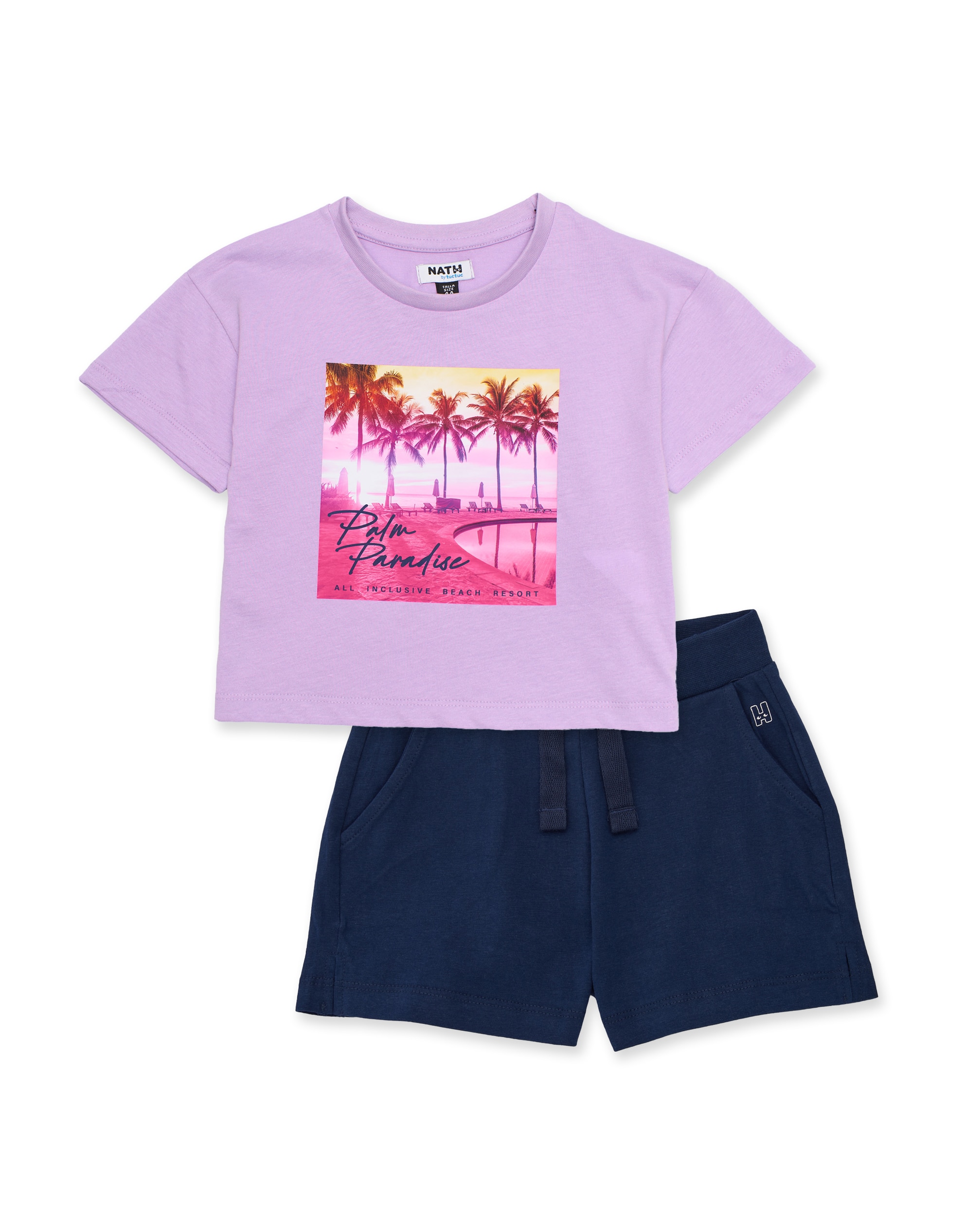Imagem 0 de Conjunto Infantil de Malha com Gráfico Tropical
