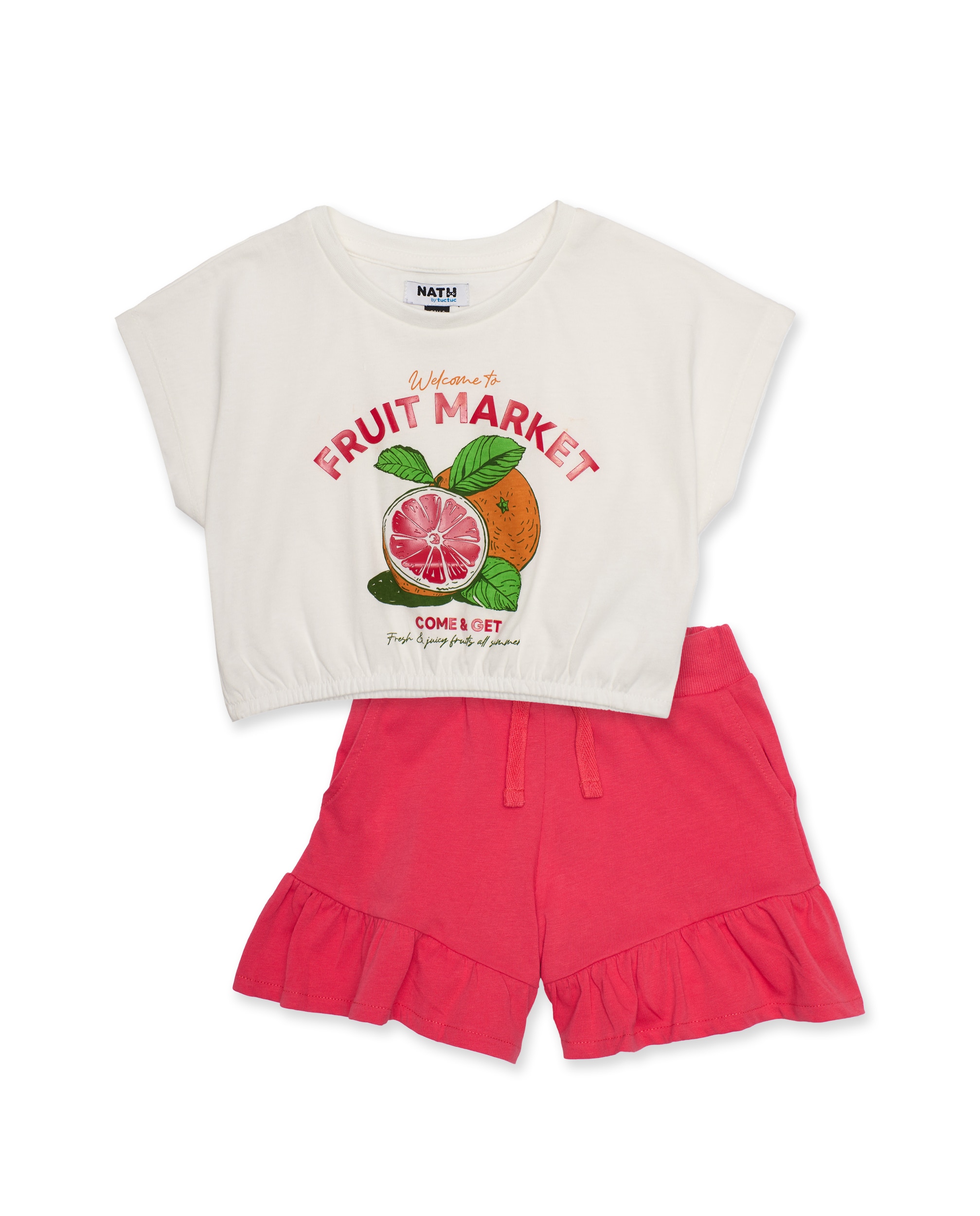 Conjunto Infantil de Malha e Acabamento Delicado Tuc tuc Branco-1