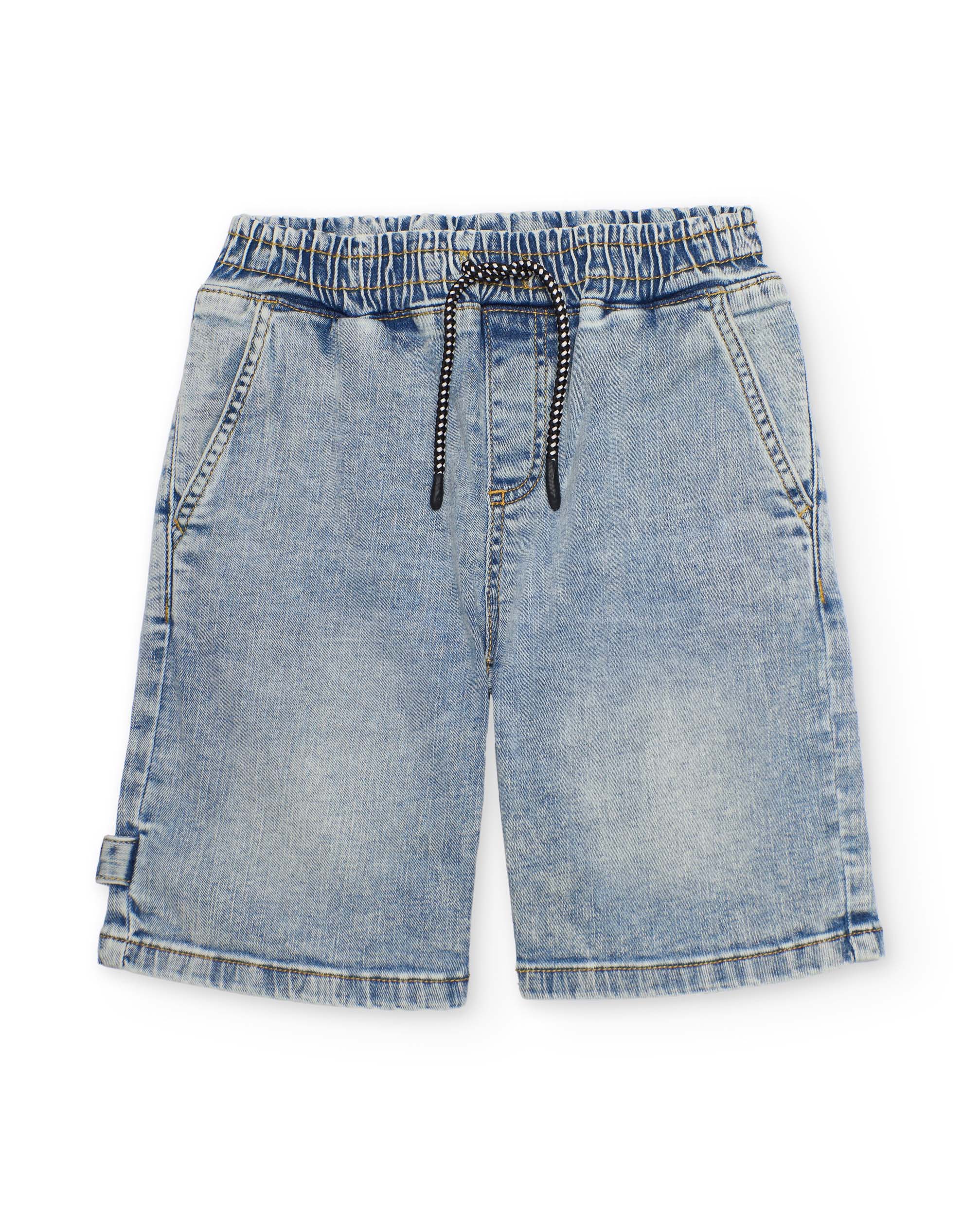 Bermudas Infantil de Plana e Tecido Denim Azul denim-2