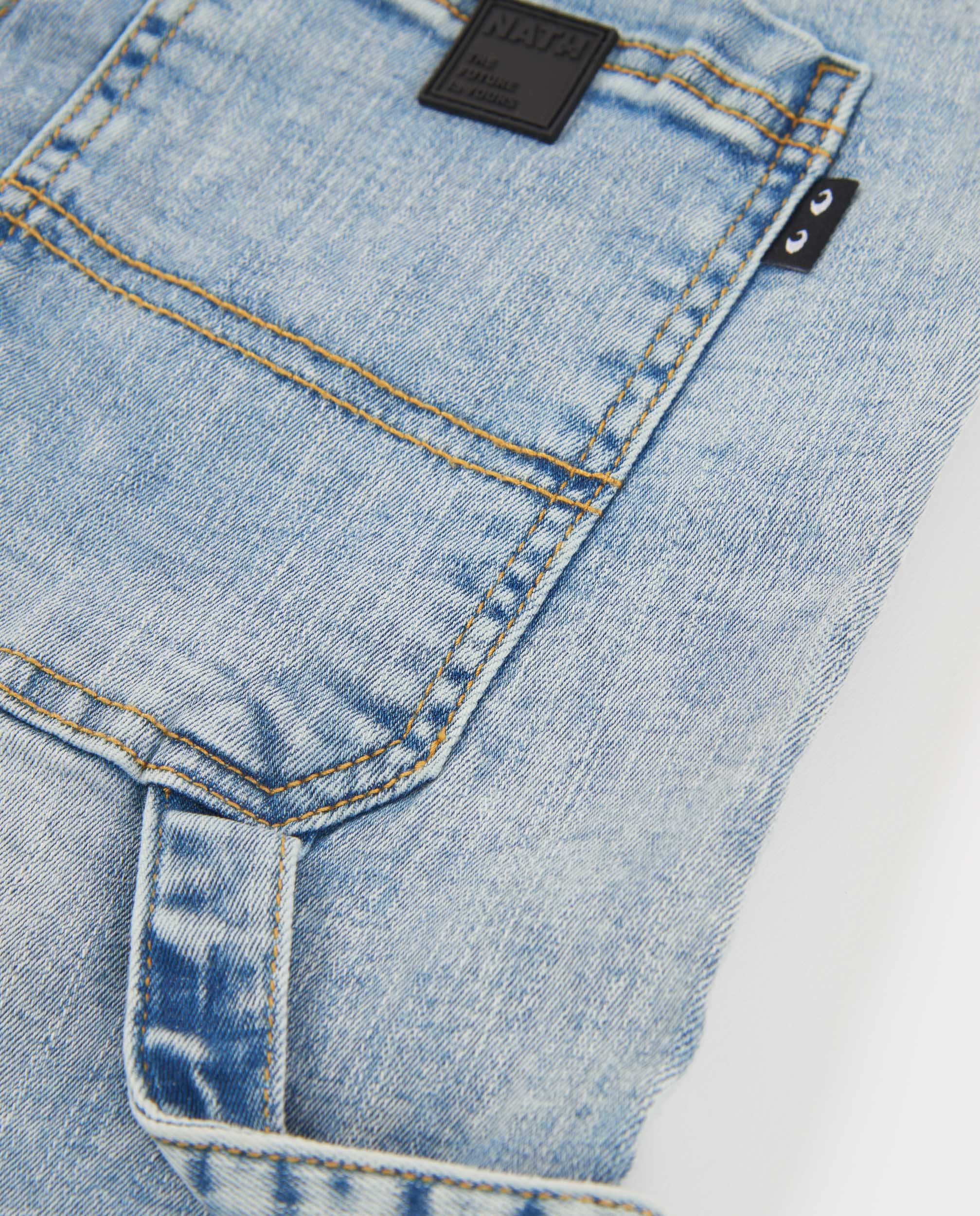 Bermudas Infantil de Plana e Tecido Denim Azul denim-5