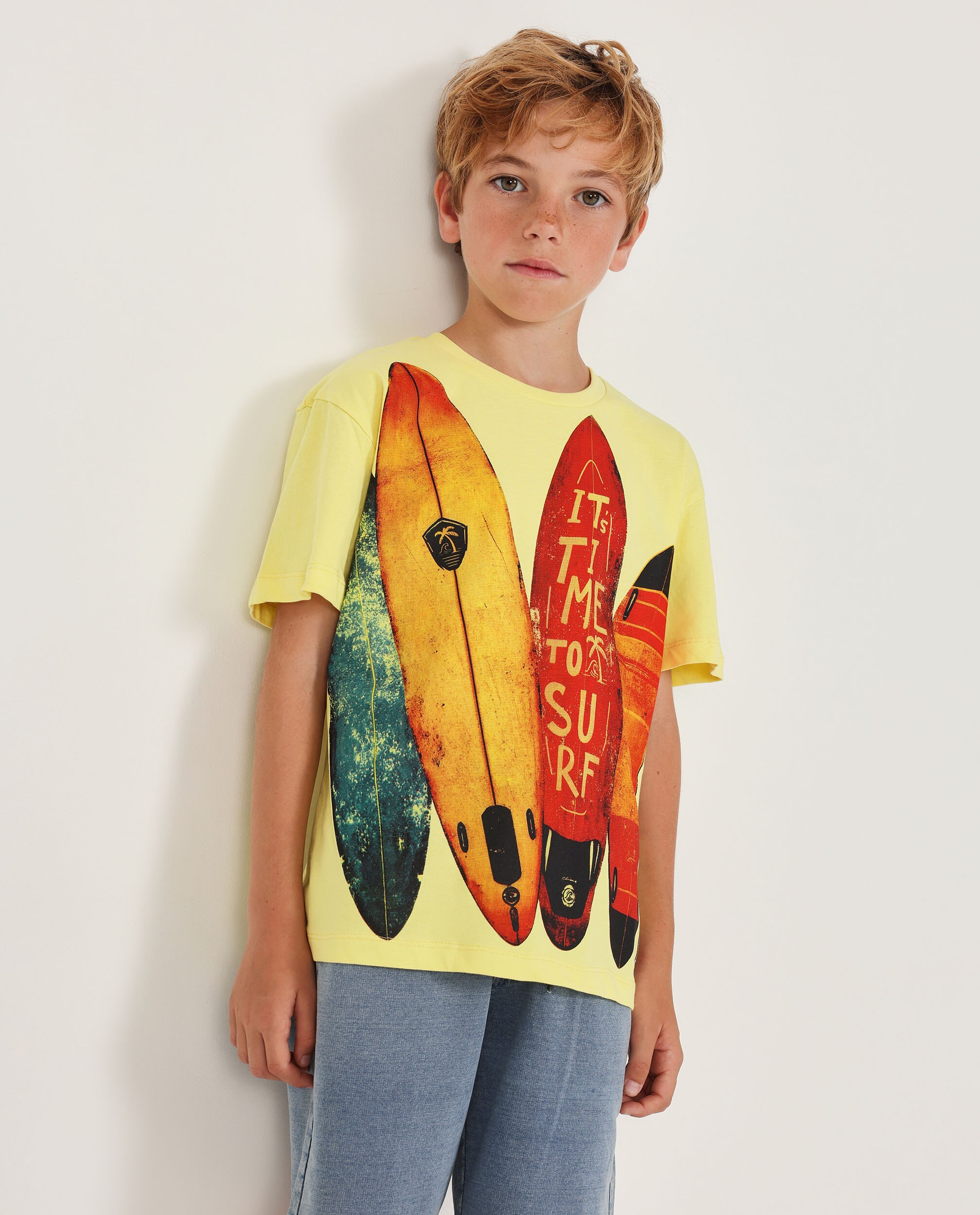 Imagem 0 de T-shirt Infantil de Malha com Pranchas de Surf