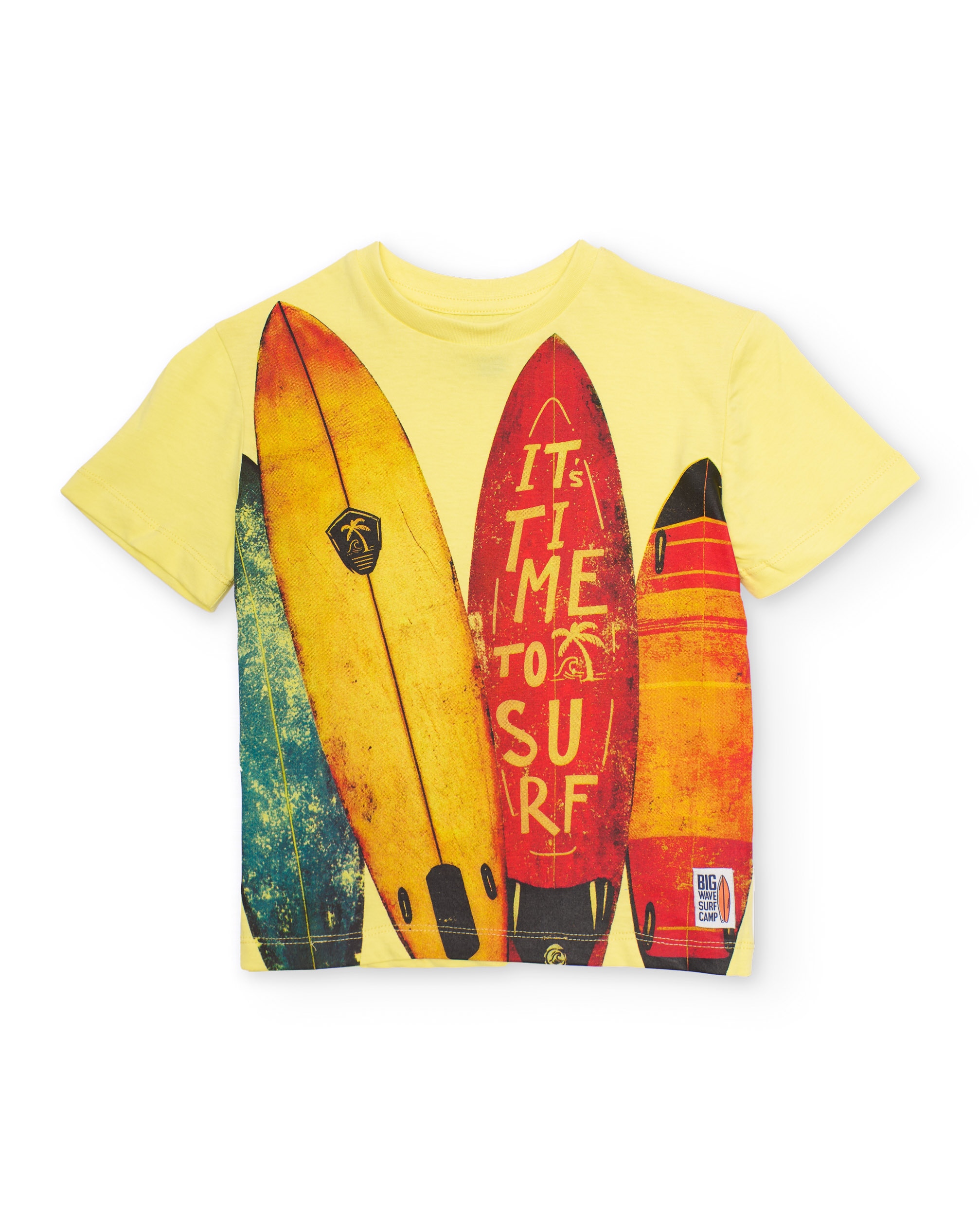 T-shirt Infantil de Malha com Pranchas de Surf Tuc tuc Amarelo-2