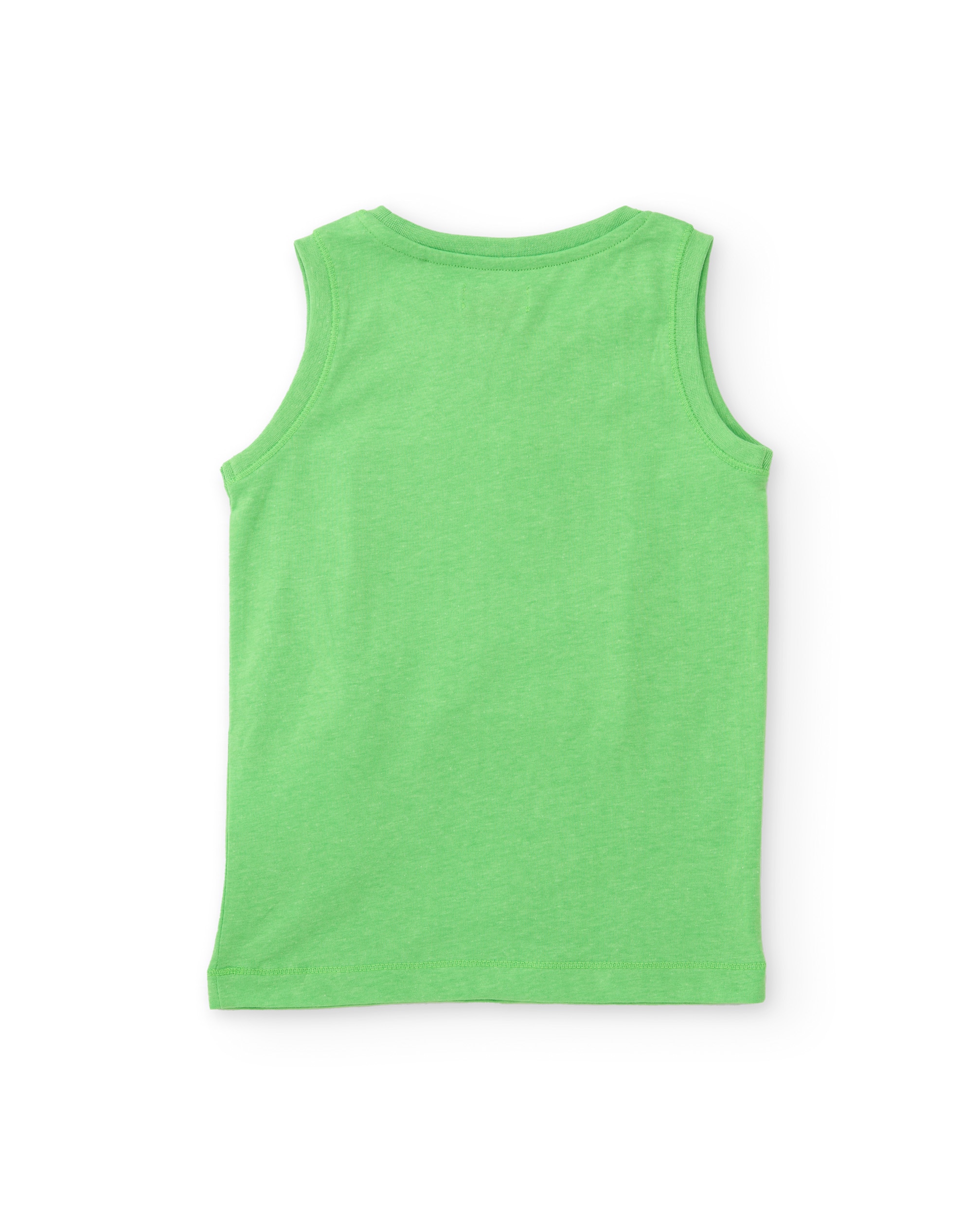 T-shirt Infantil de Malha com Gráfico de Tubarão Tuc tuc Verde-2