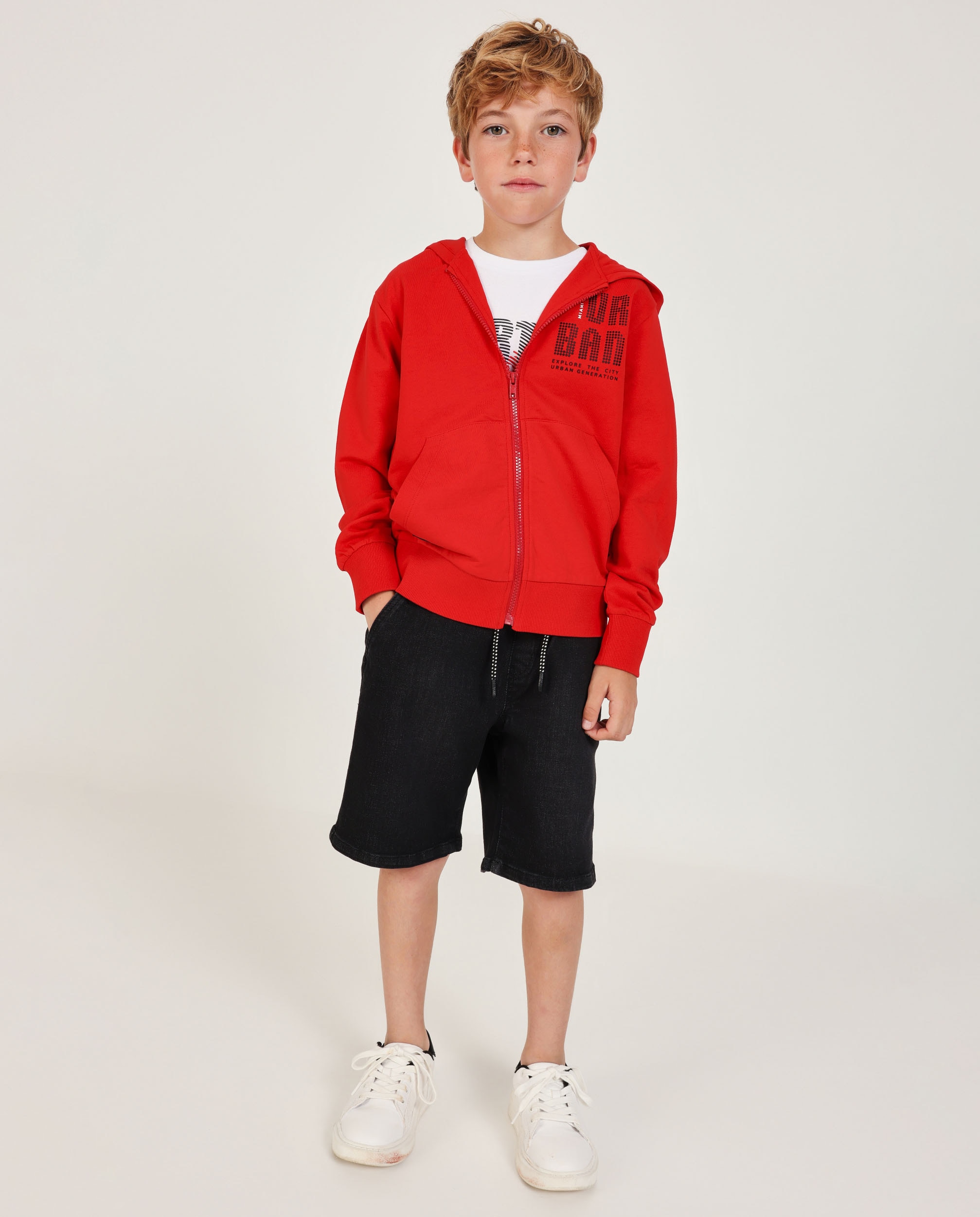 Sweat Infantil de Malha com Capuz Tuc tuc Vermelho-1