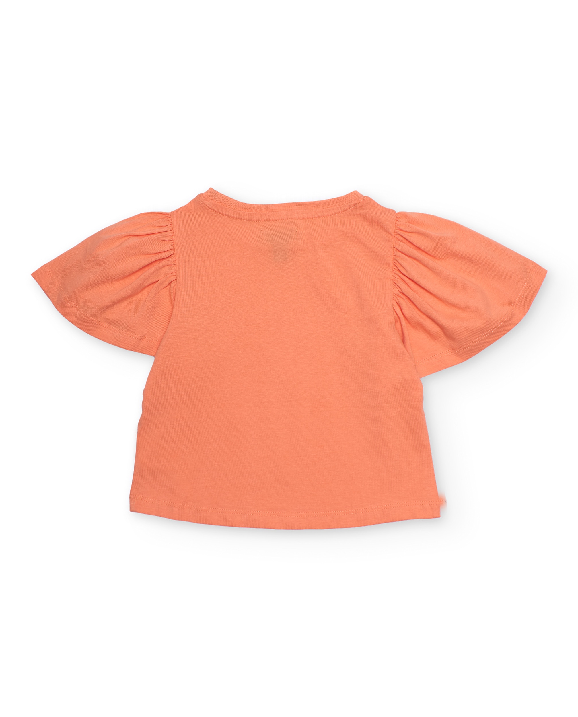 T-shirt Infantil de Malha com Estampado Floral Laranja-2