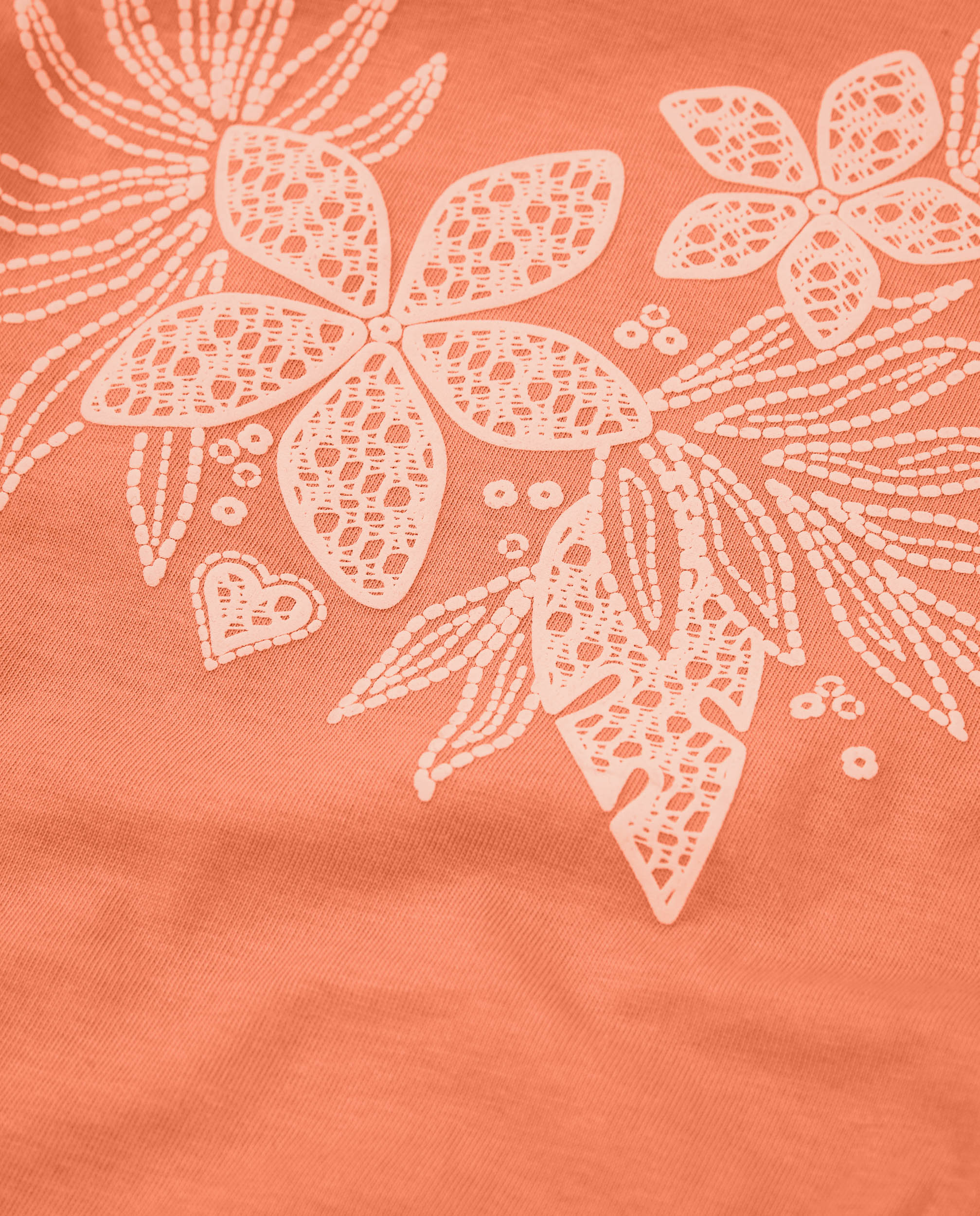 T-shirt Infantil de Malha com Estampado Floral Laranja-4