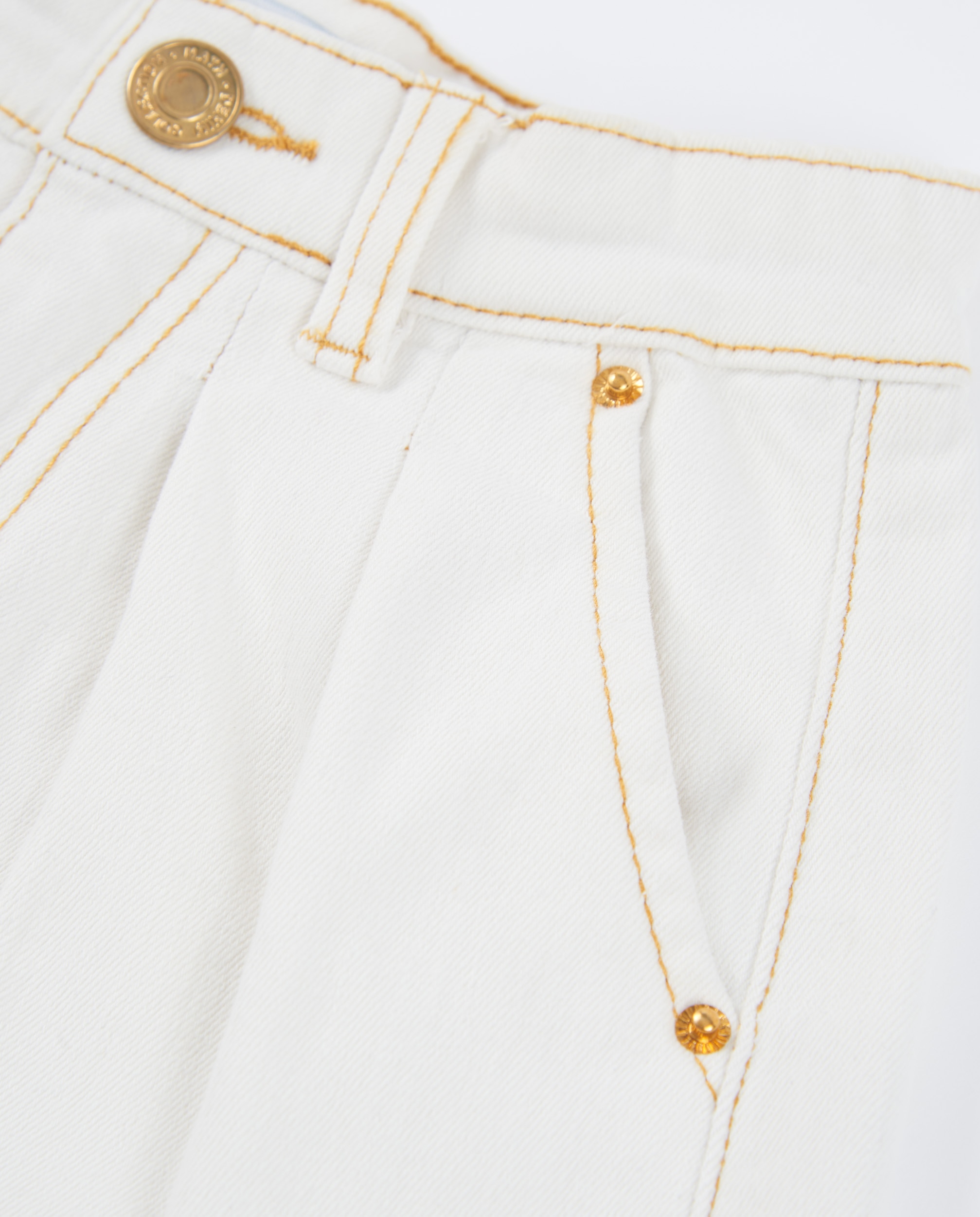 Short Infantil de Plana com Tecido Denim Branco-3