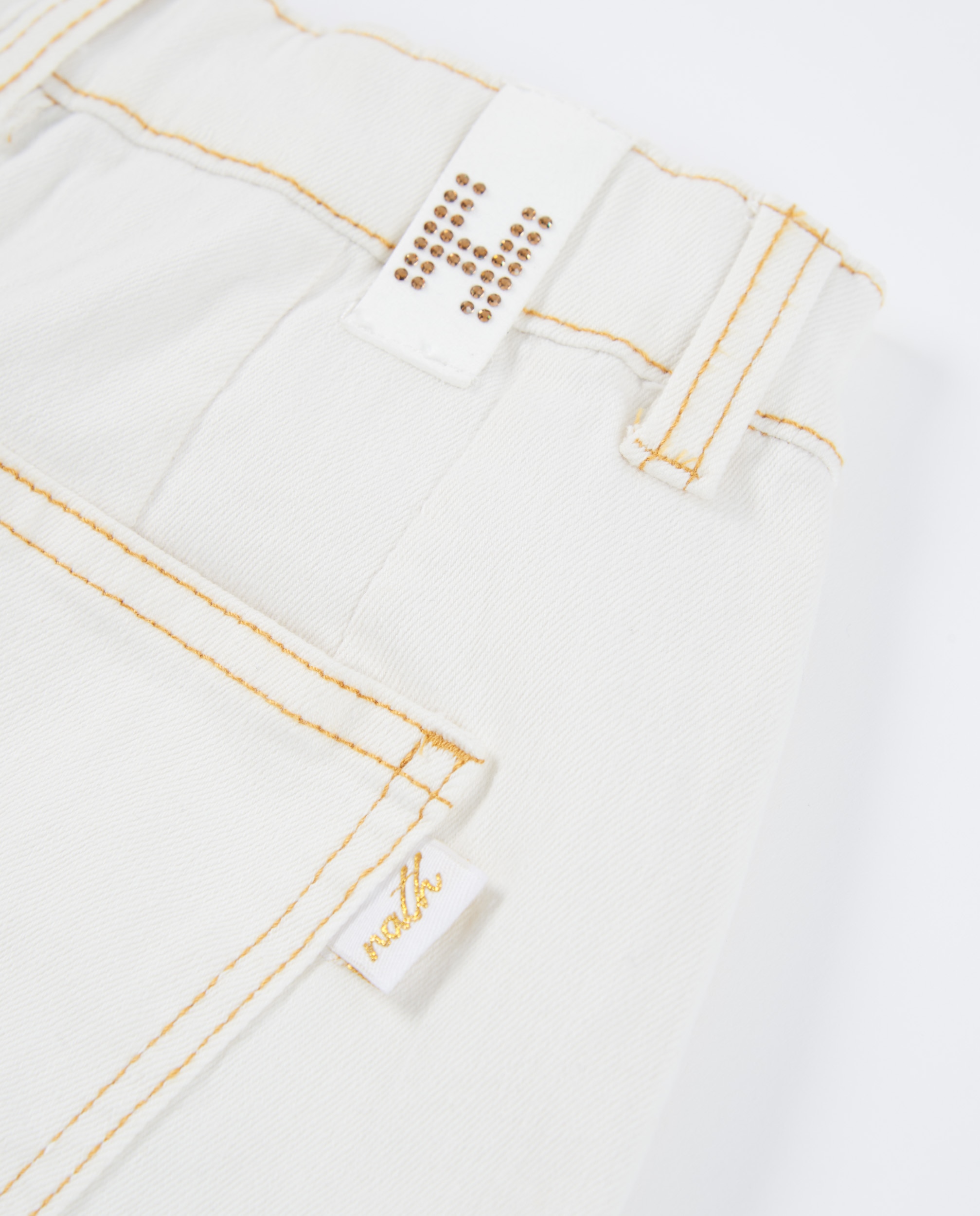 Short Infantil de Plana com Tecido Denim Branco-4