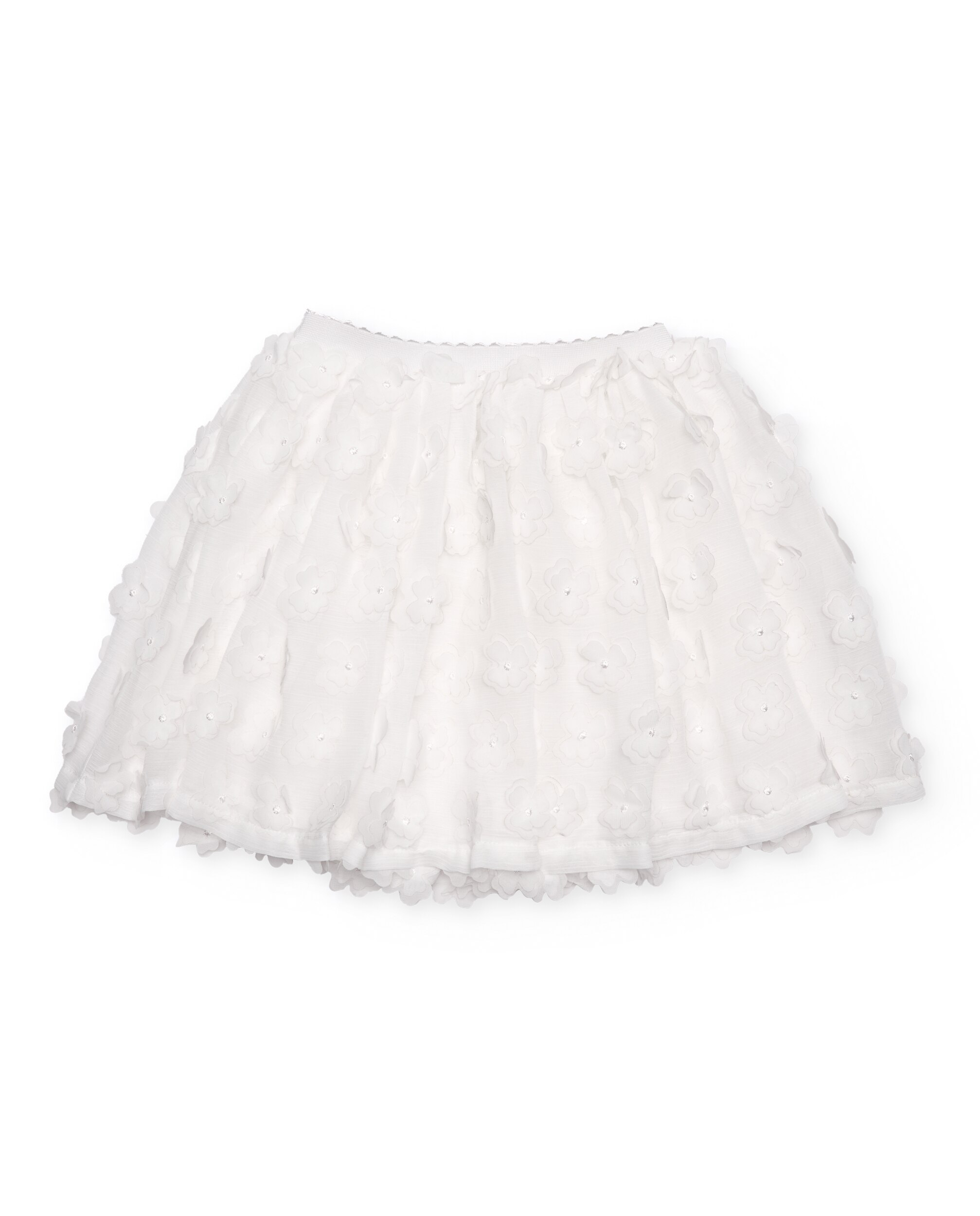 Saia Infantil de Plana com Flores em Relevo Tuc tuc Branco-2