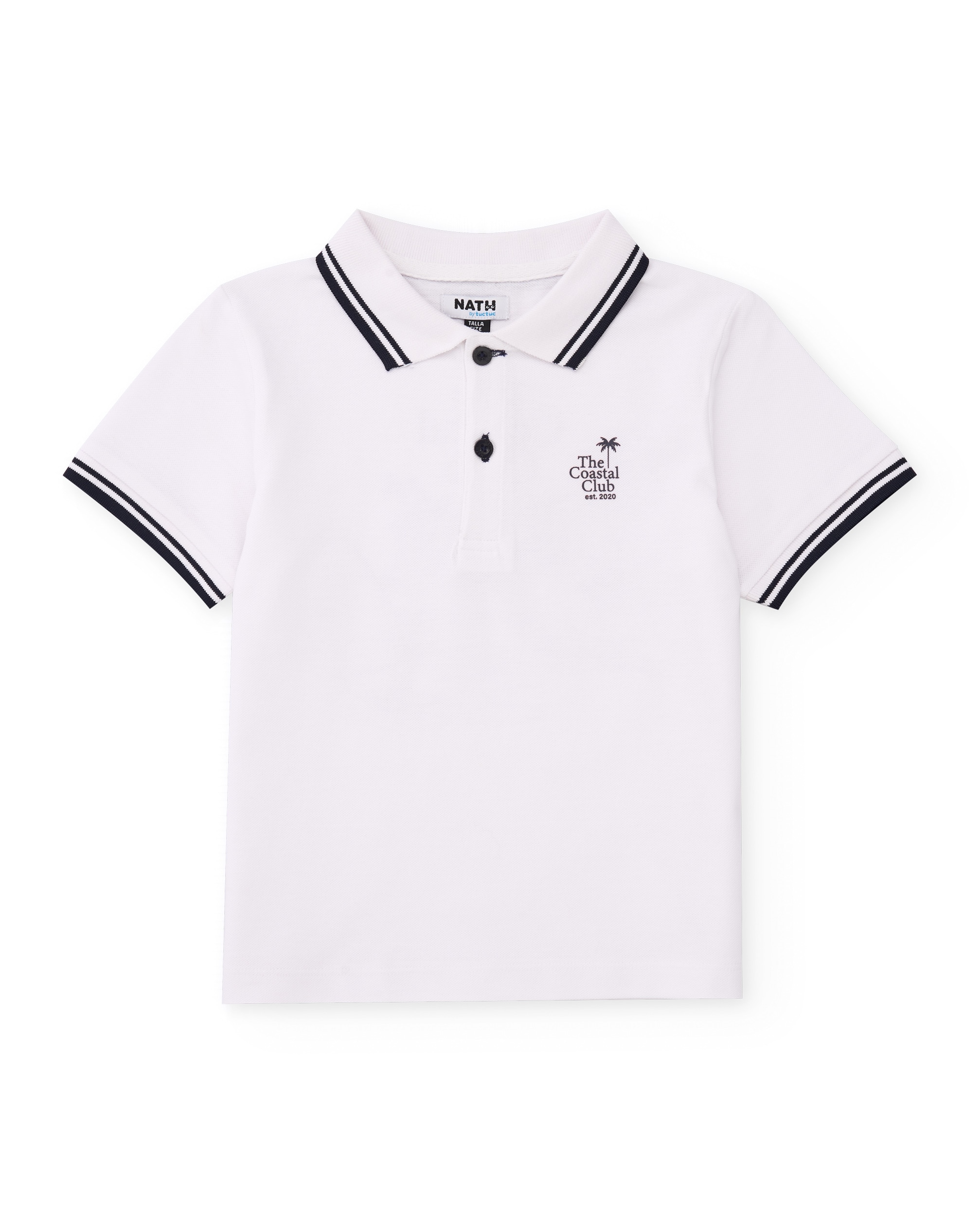 Polo Infantil de Malha com Rebordos em Contraste Tuc tuc Branco-3