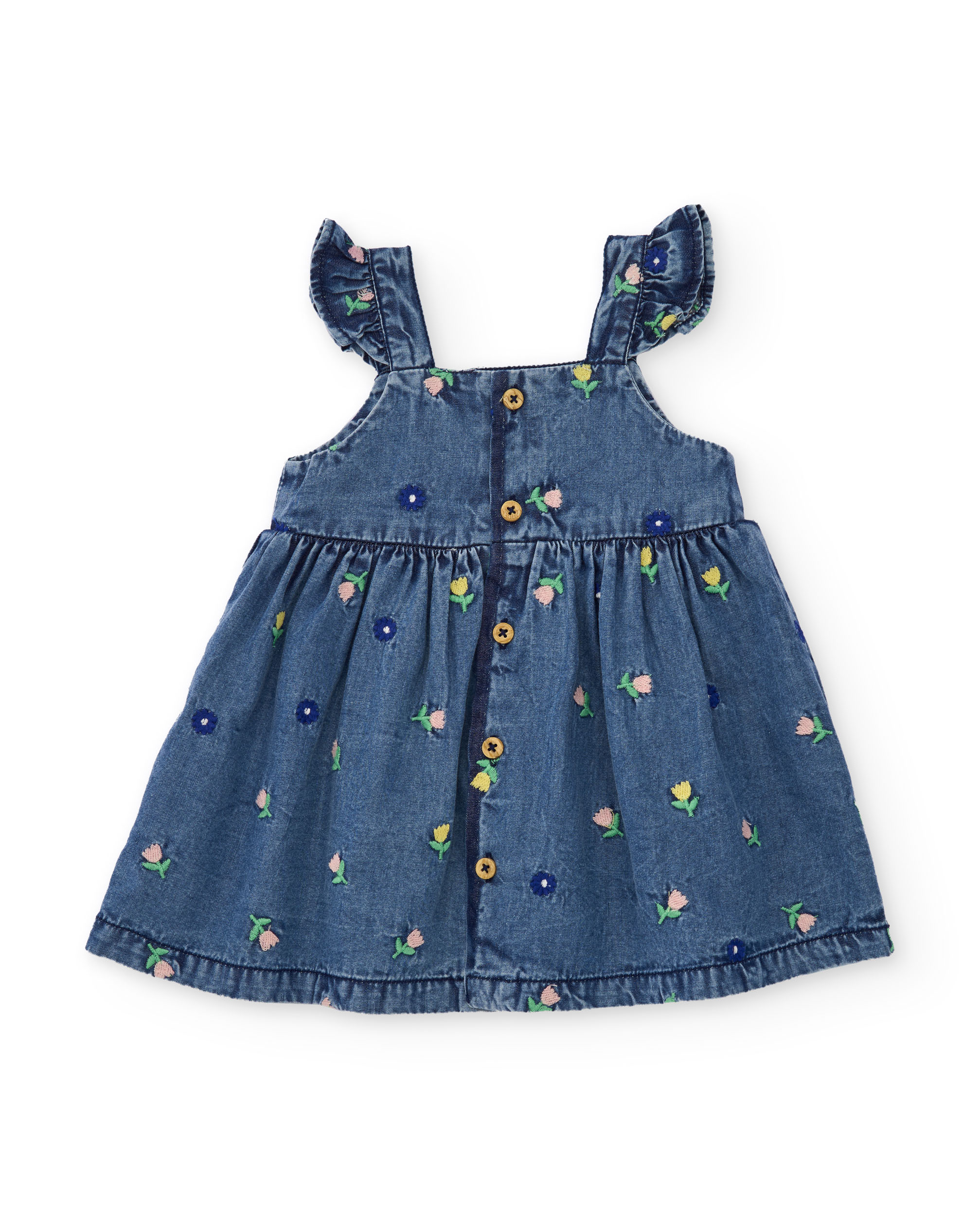 Vestido para Bebé de Plana em Denim Azul denim-4