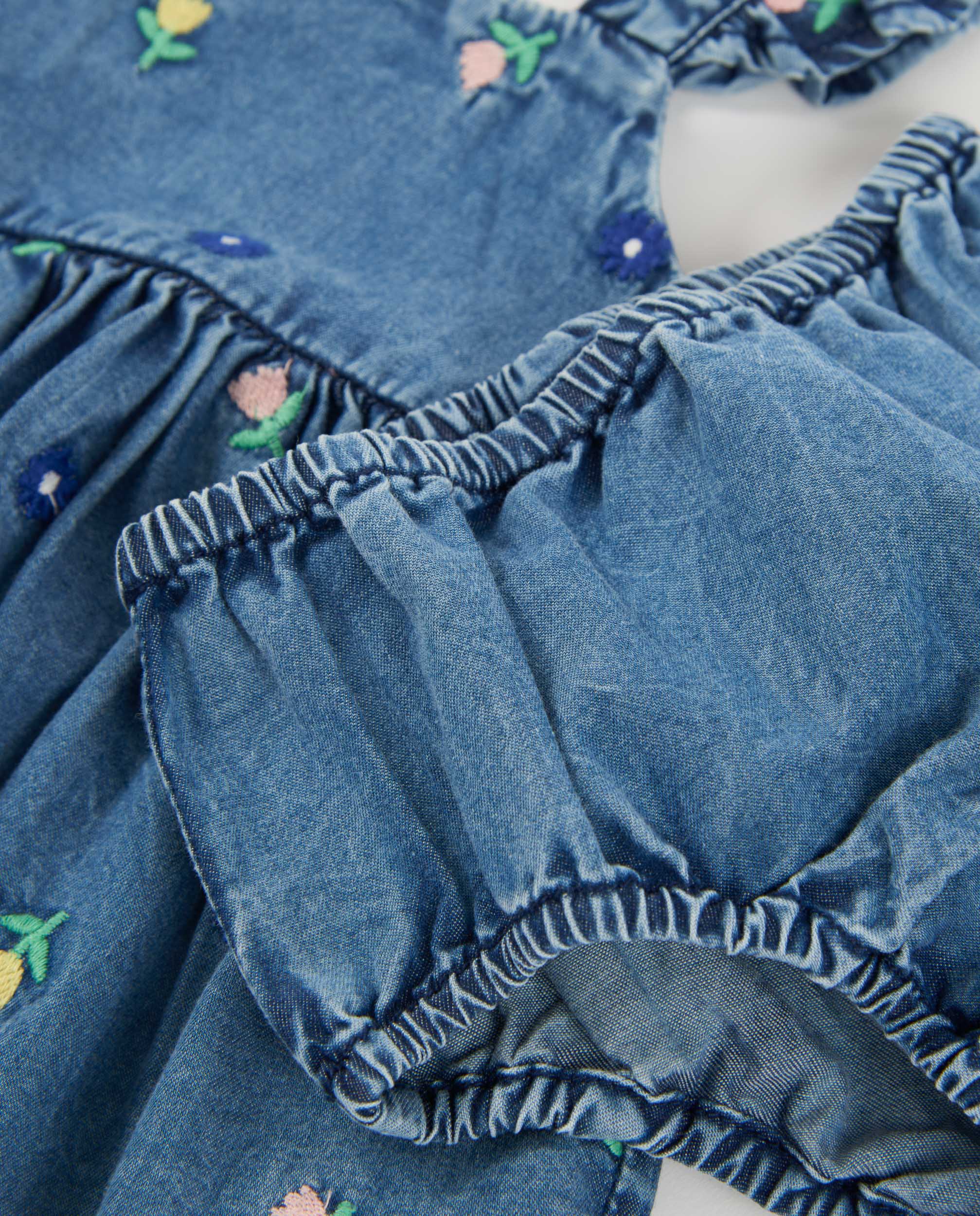 Vestido para Bebé de Plana em Denim Azul denim-7