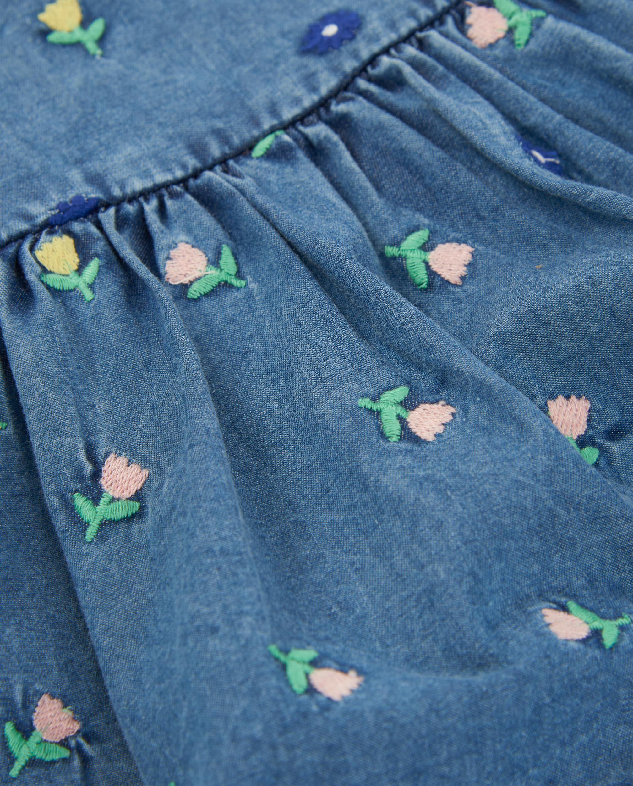 Vestido para Bebé de Plana em Denim Azul denim-8