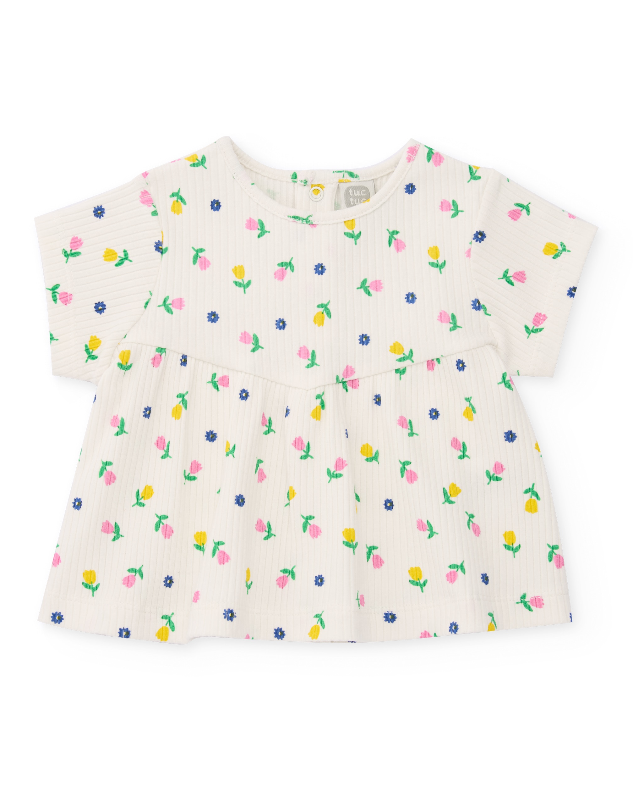Conjunto para Bebé de Malha e Design Floral Tuc tuc Bege-2