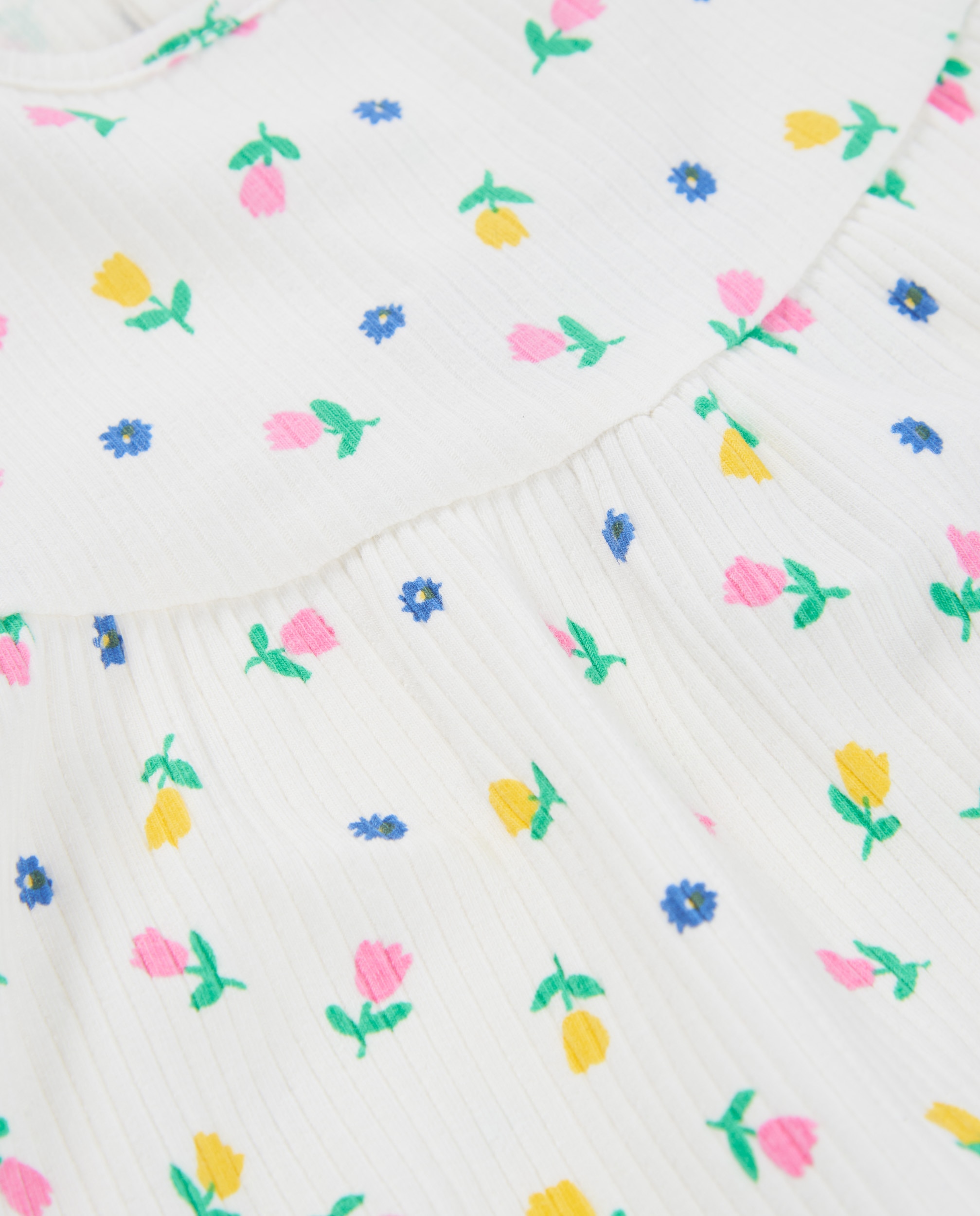 Conjunto para Bebé de Malha e Design Floral Tuc tuc Bege-7