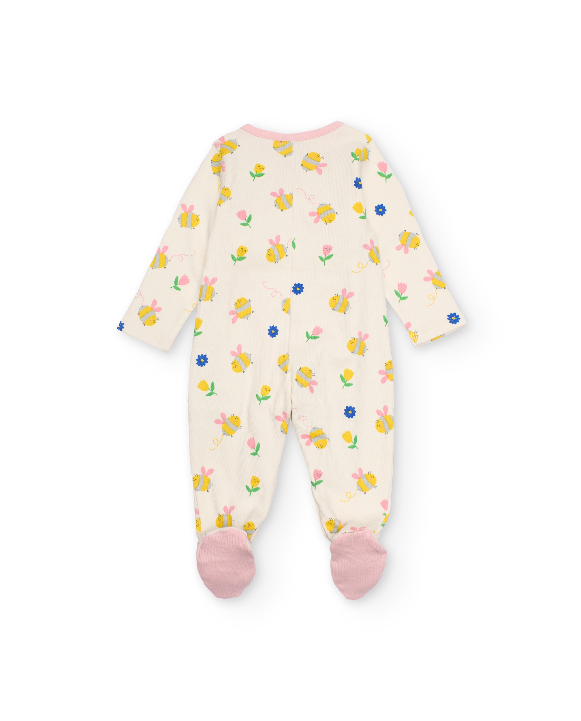Babygrow para Bebé de Malha e Estampado Floral Tuc tuc Bege-2