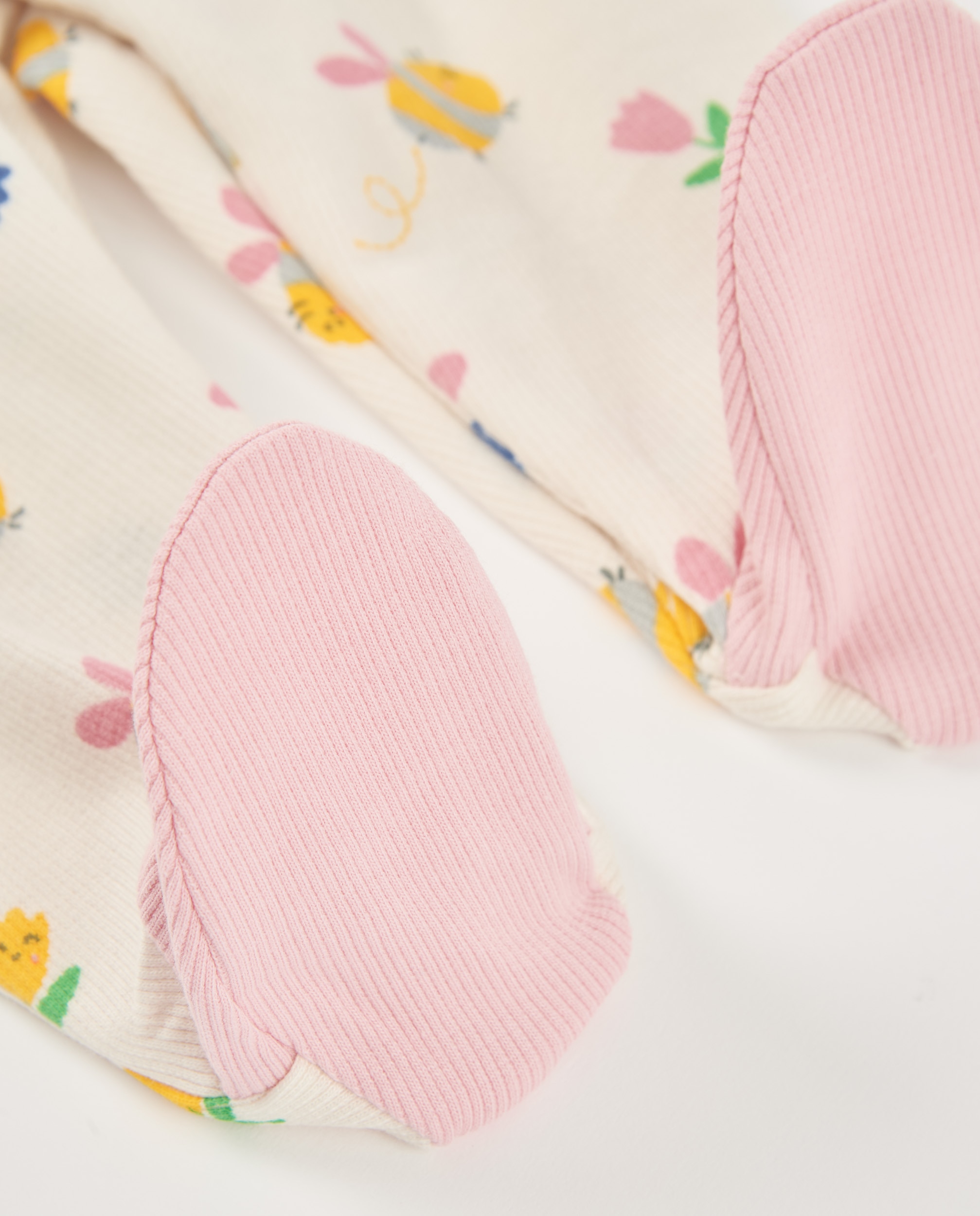 Babygrow para Bebé de Malha e Estampado Floral Tuc tuc Bege-4