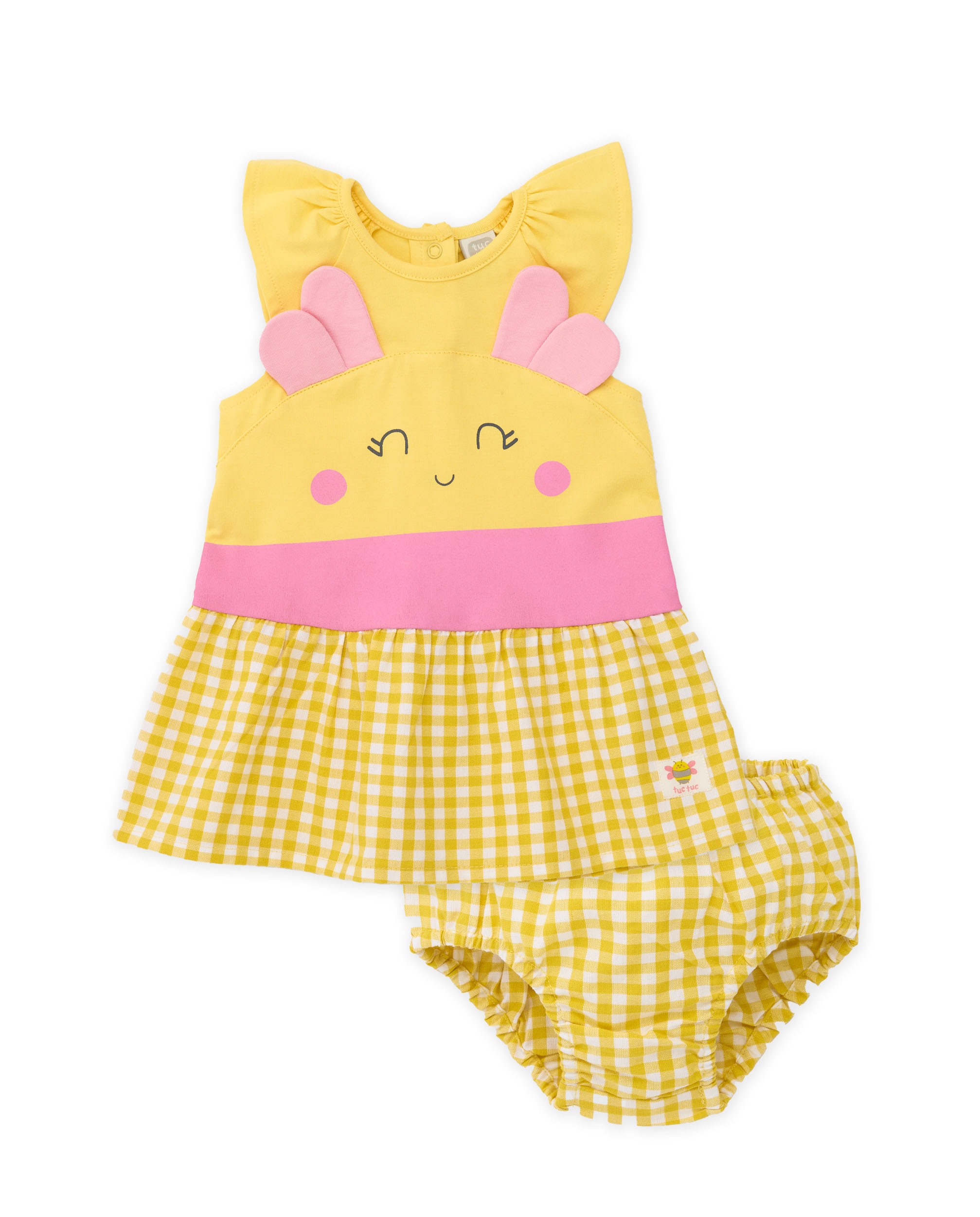 Imagem 0 de Vestido para Bebé de Malha e Apliques em Relevo