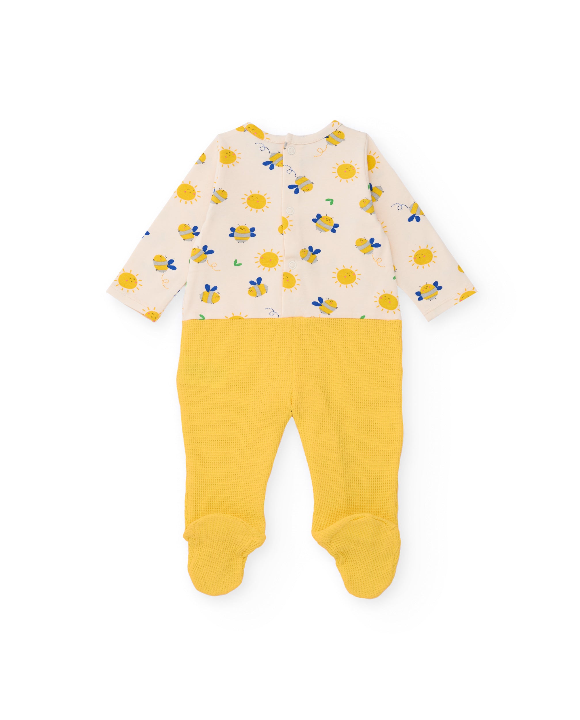 Babygrow para Recém-nascido de Malha e Fecho de Molas Amarelo-3