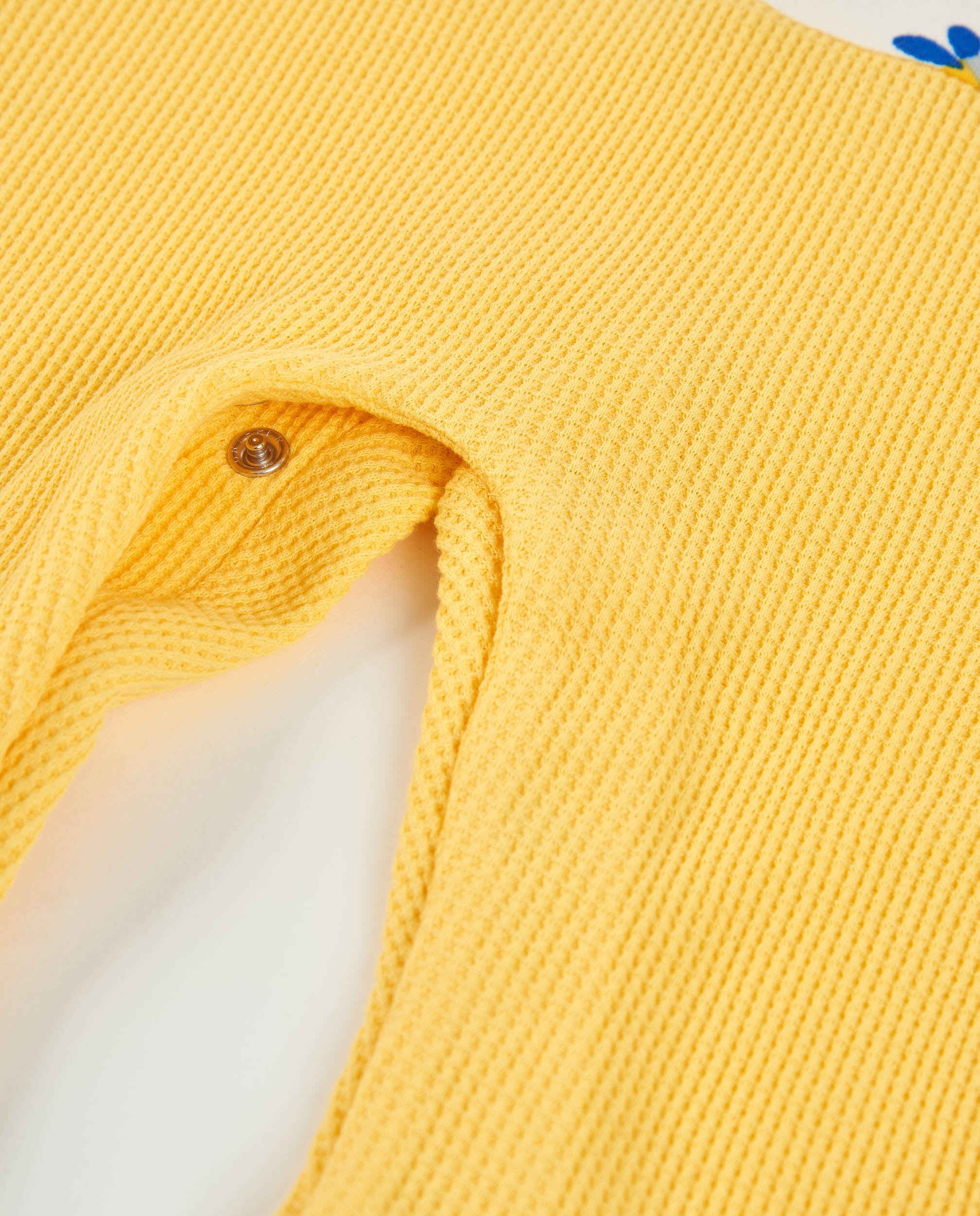 Babygrow para Recém-nascido de Malha e Fecho de Molas Amarelo-5