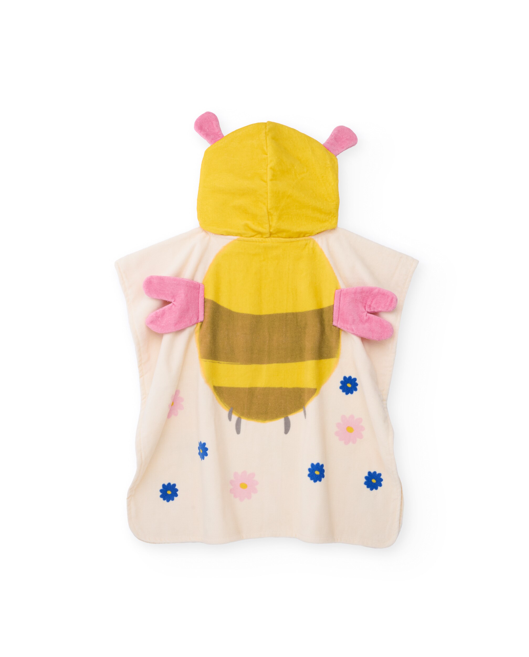 Toalha Poncho para Recém-nascido de Malha com Capuz Tuc tuc Amarelo-2