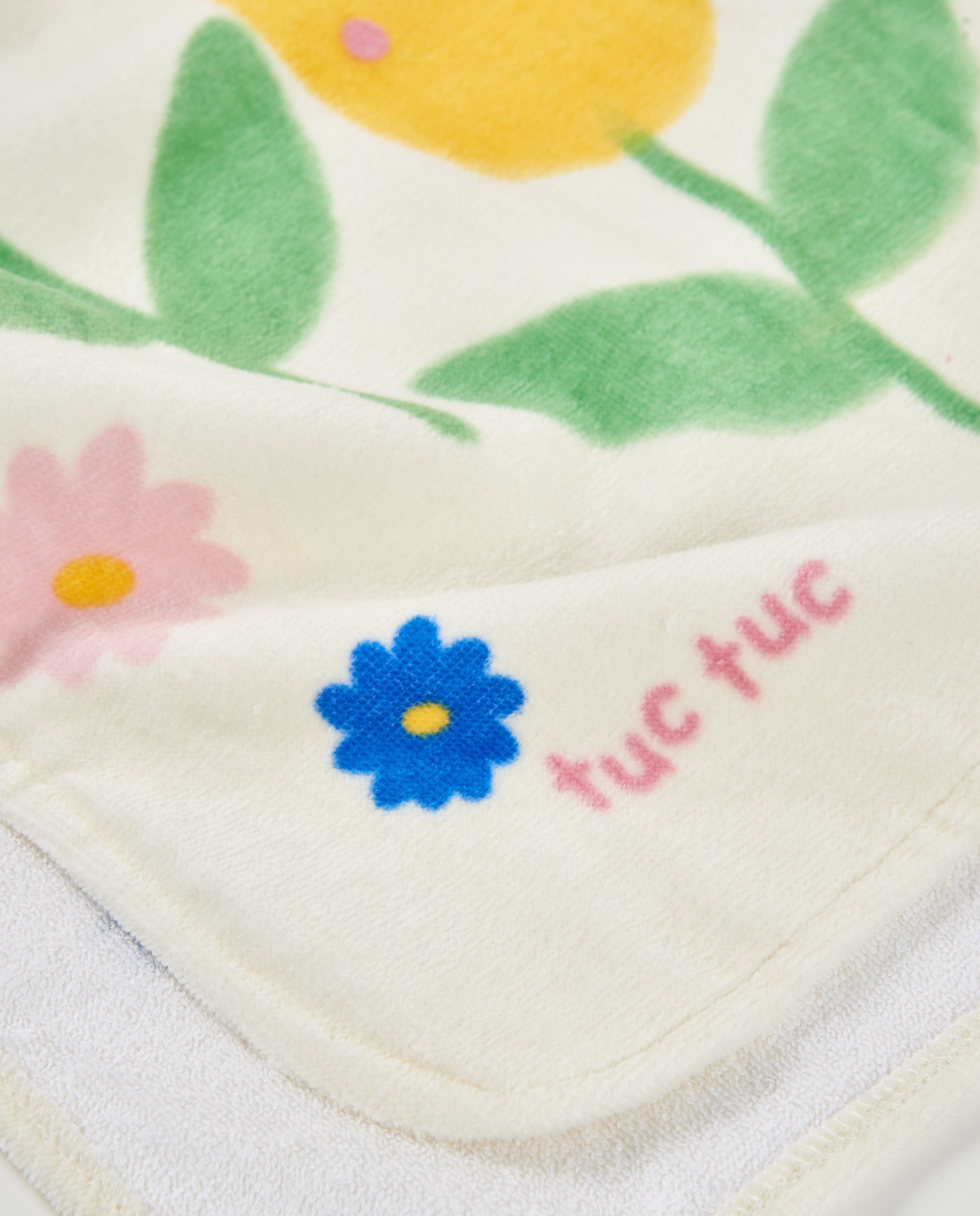 Toalha Poncho para Recém-nascido de Malha com Capuz Tuc tuc Amarelo-3