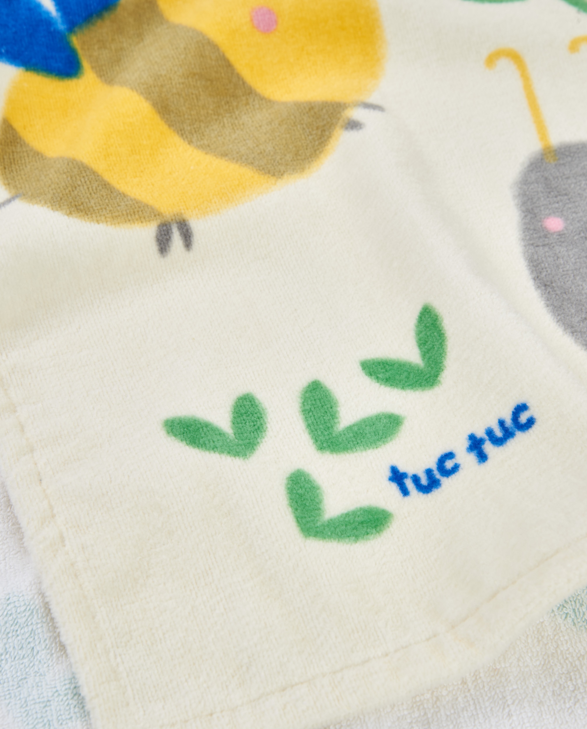Toalha Poncho para Recém-nascido de Malha e Detalhes em Relevo Tuc tuc Amarelo-4