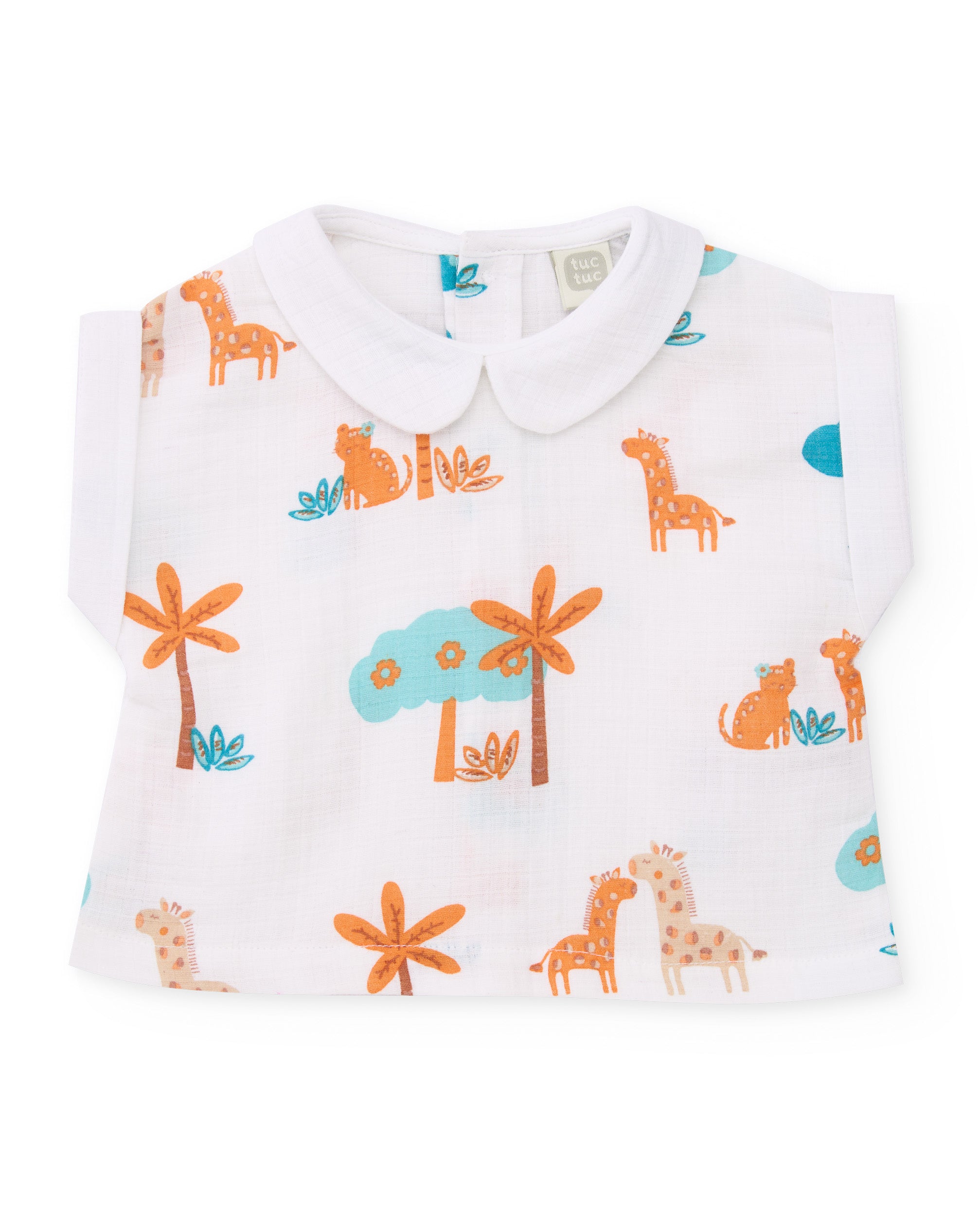Conjunto para Recém-nascido de Plana e Estampado Girafas Laranja-3