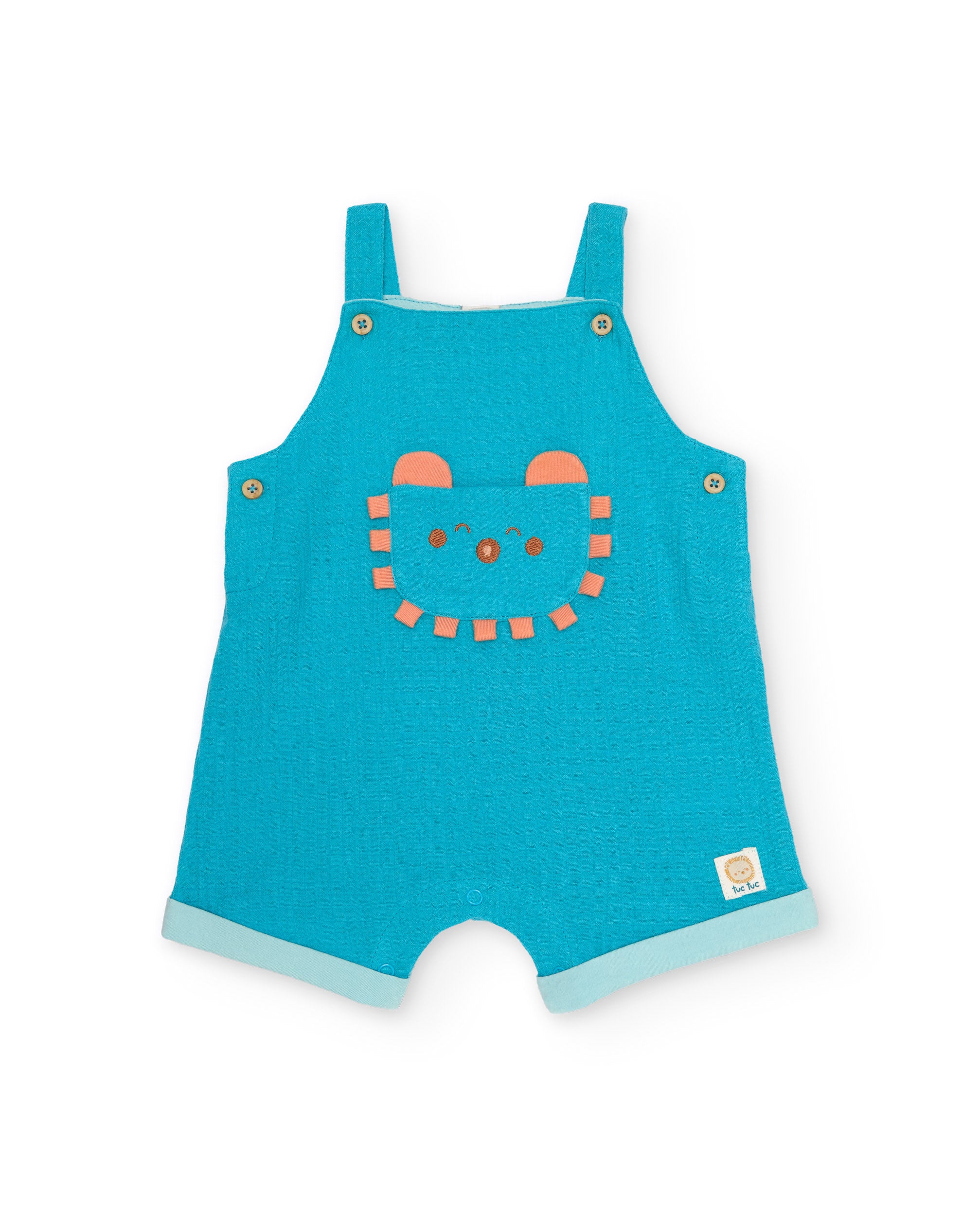 Conjunto para Recém-nascido de Malha e Bolso Frontal Azul-4