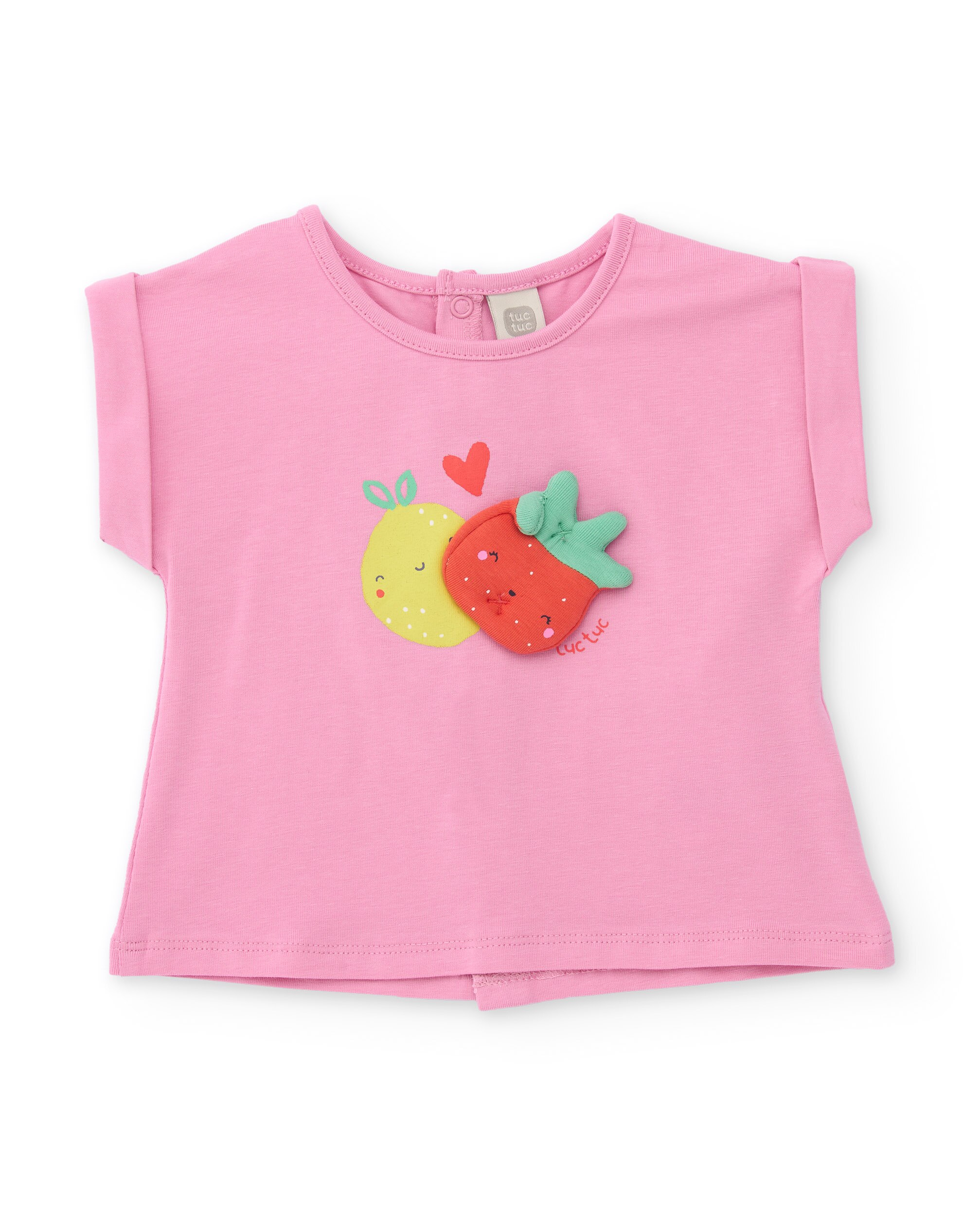Conjunto para Bebé de Malha e Detalhe Frontal em Relevo Tuc tuc Rosa-2