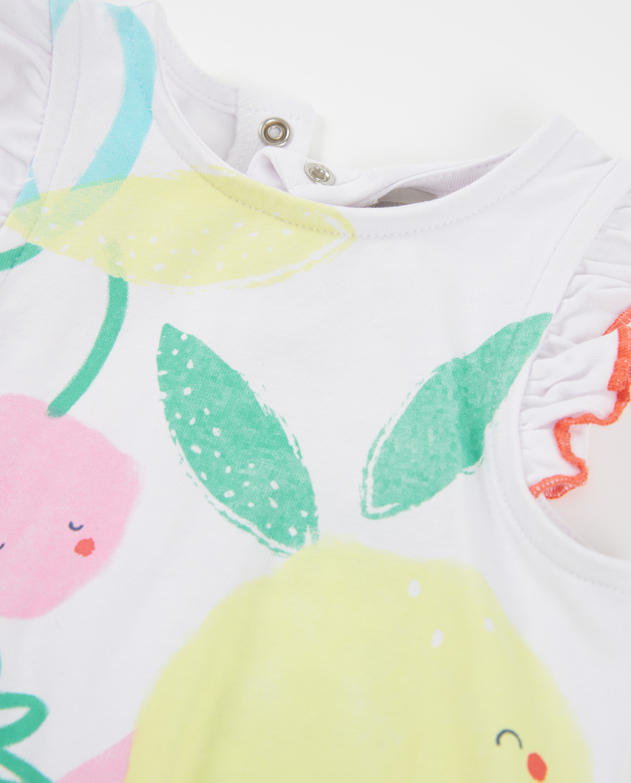 Babygrow para Bebé de Malha e Estampado Frutas Tuc tuc Branco-3