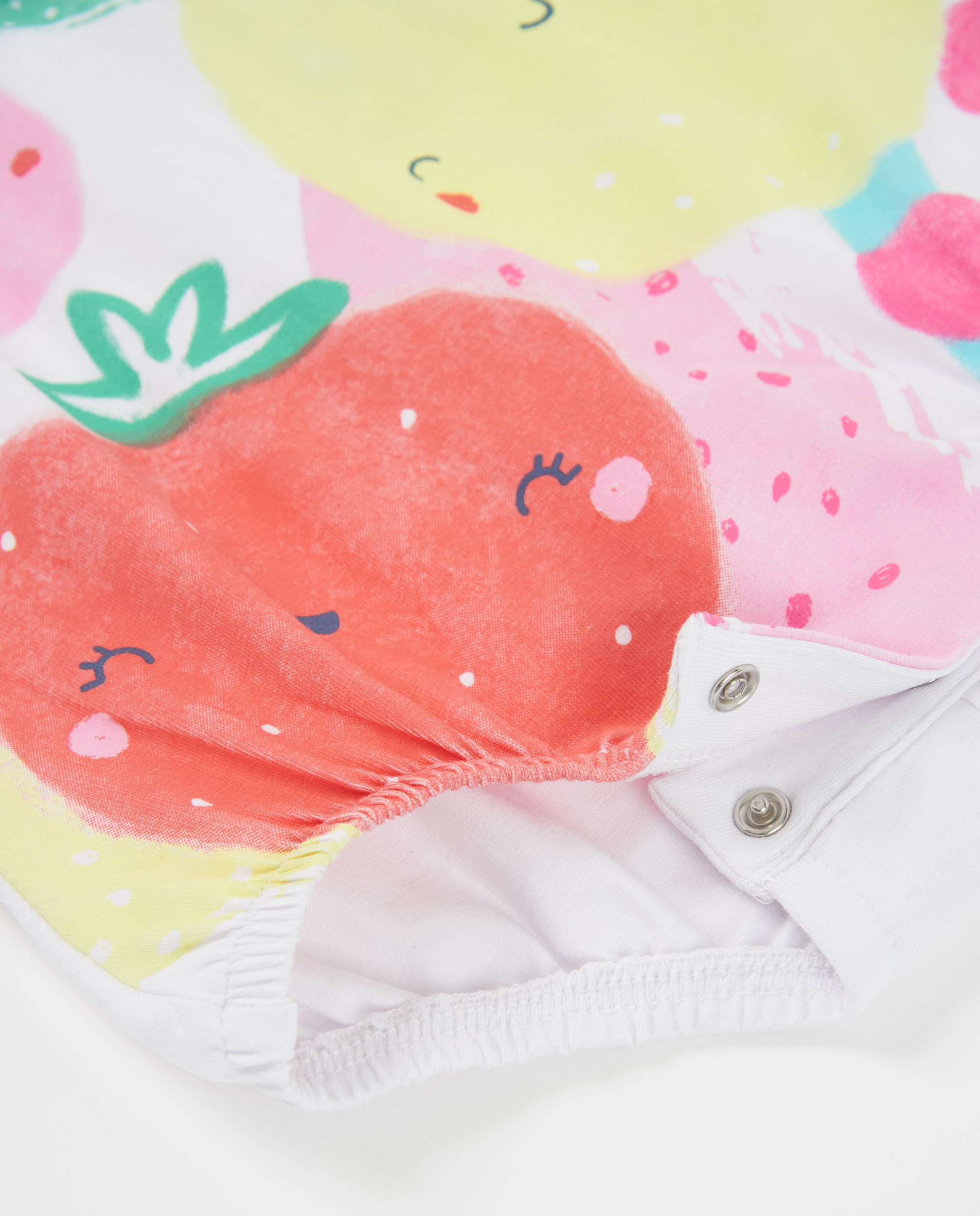 Babygrow para Bebé de Malha e Estampado Frutas Tuc tuc Branco-4