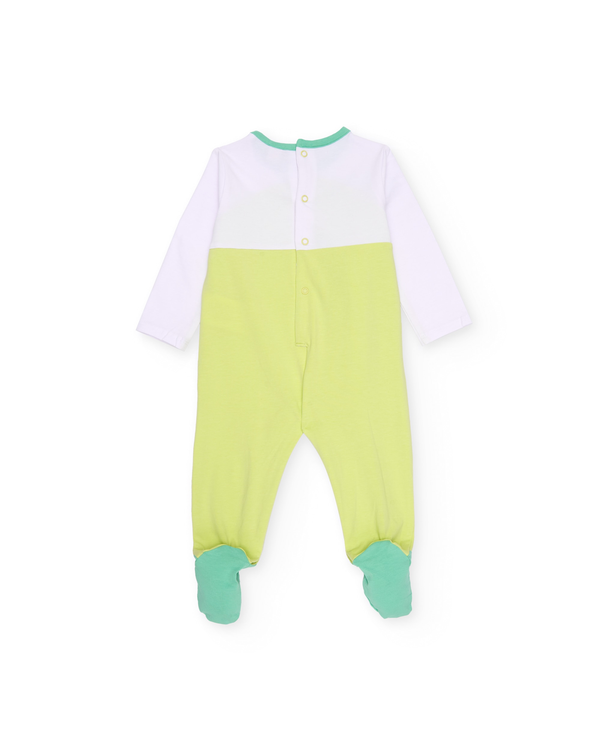 Babygrow para Bebé de Malha e Manga Comprida Verde-claro-2