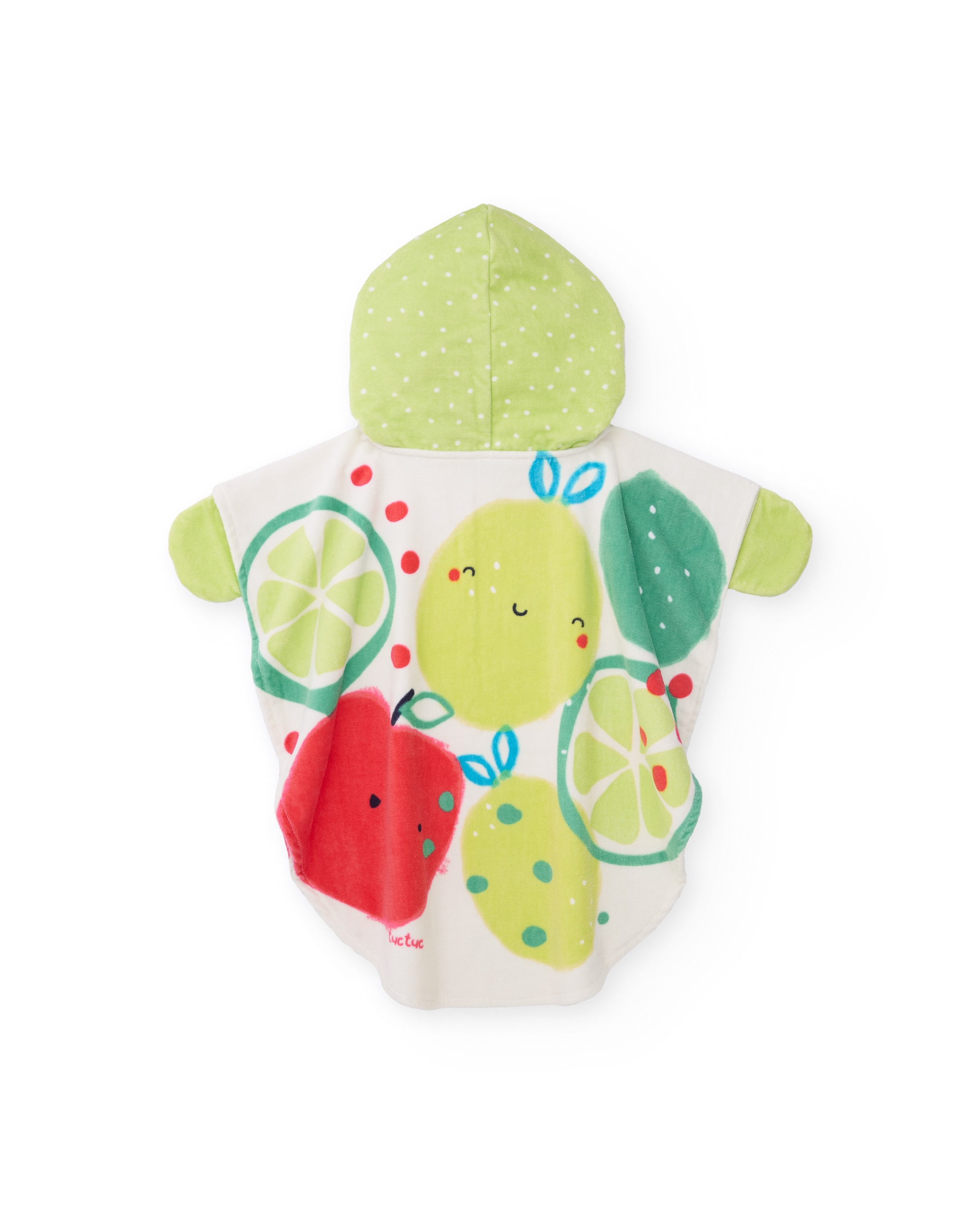 Toalha Poncho para Recém-nascido de Malha e Detalhes em Relevo Verde-claro-2