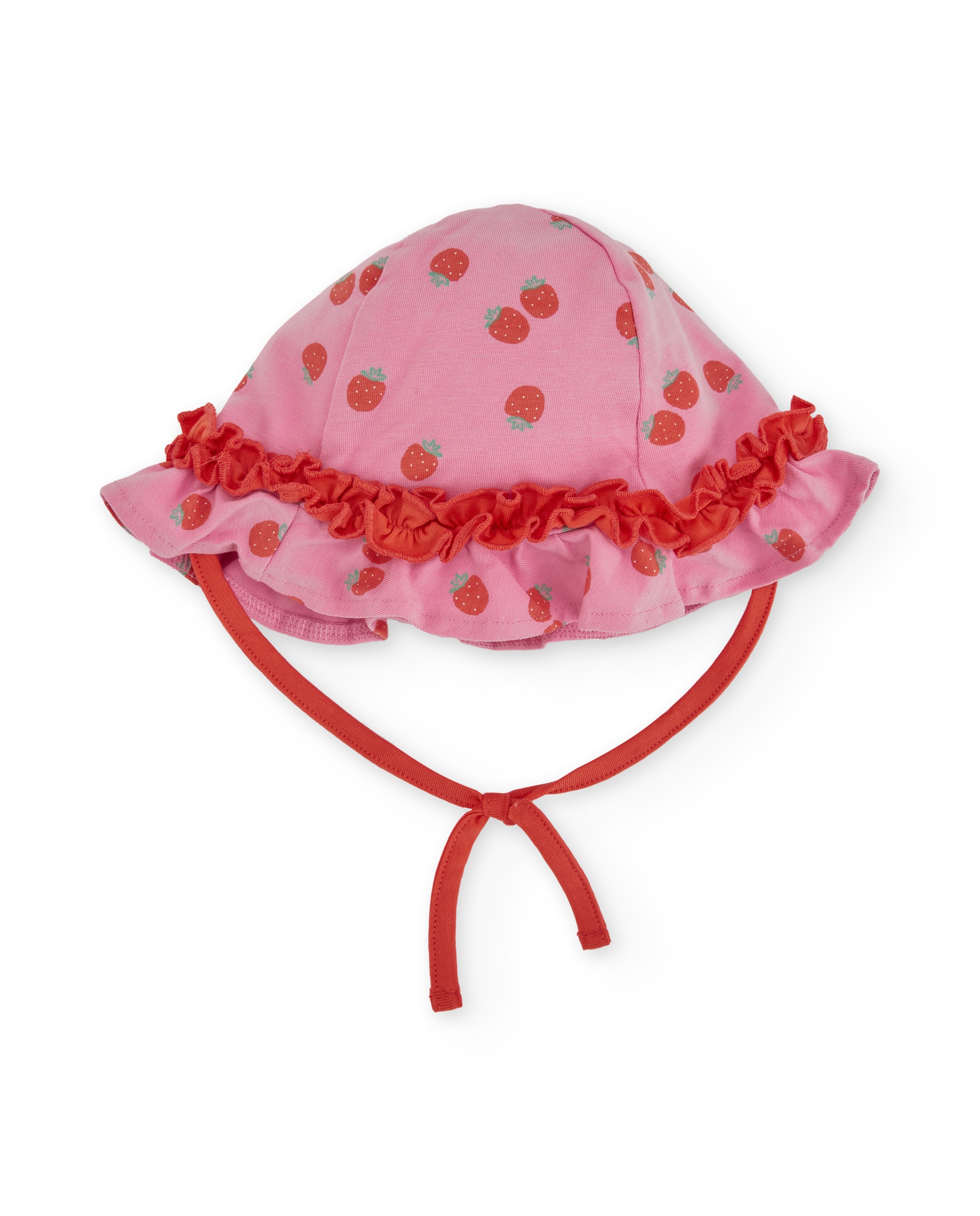 Chapéu para Bebé de Malha e Folho Franzido Tuc tuc Rosa-2
