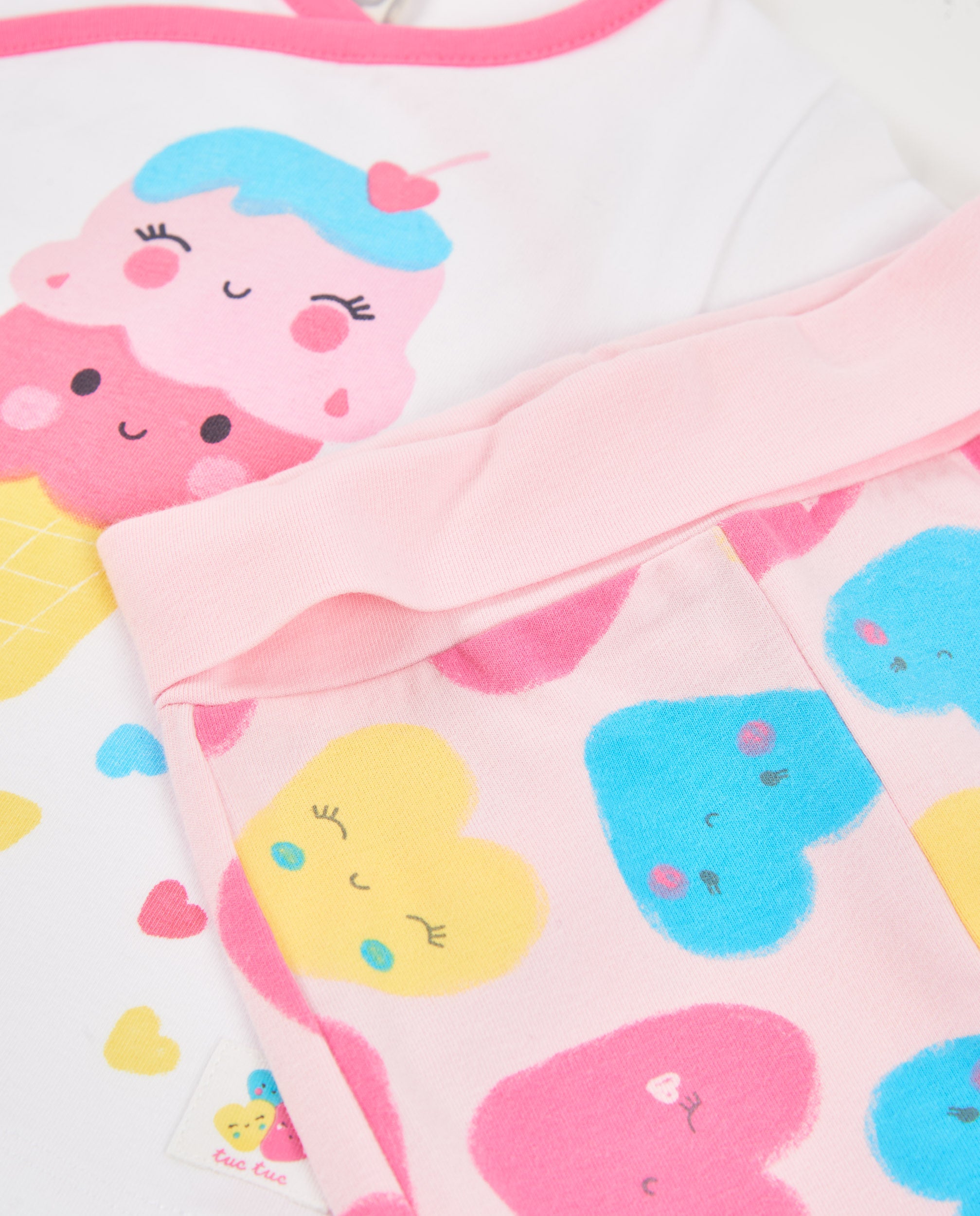 Babygrow para Recém-nascido de Malha e Design de Gelado Rosa-4
