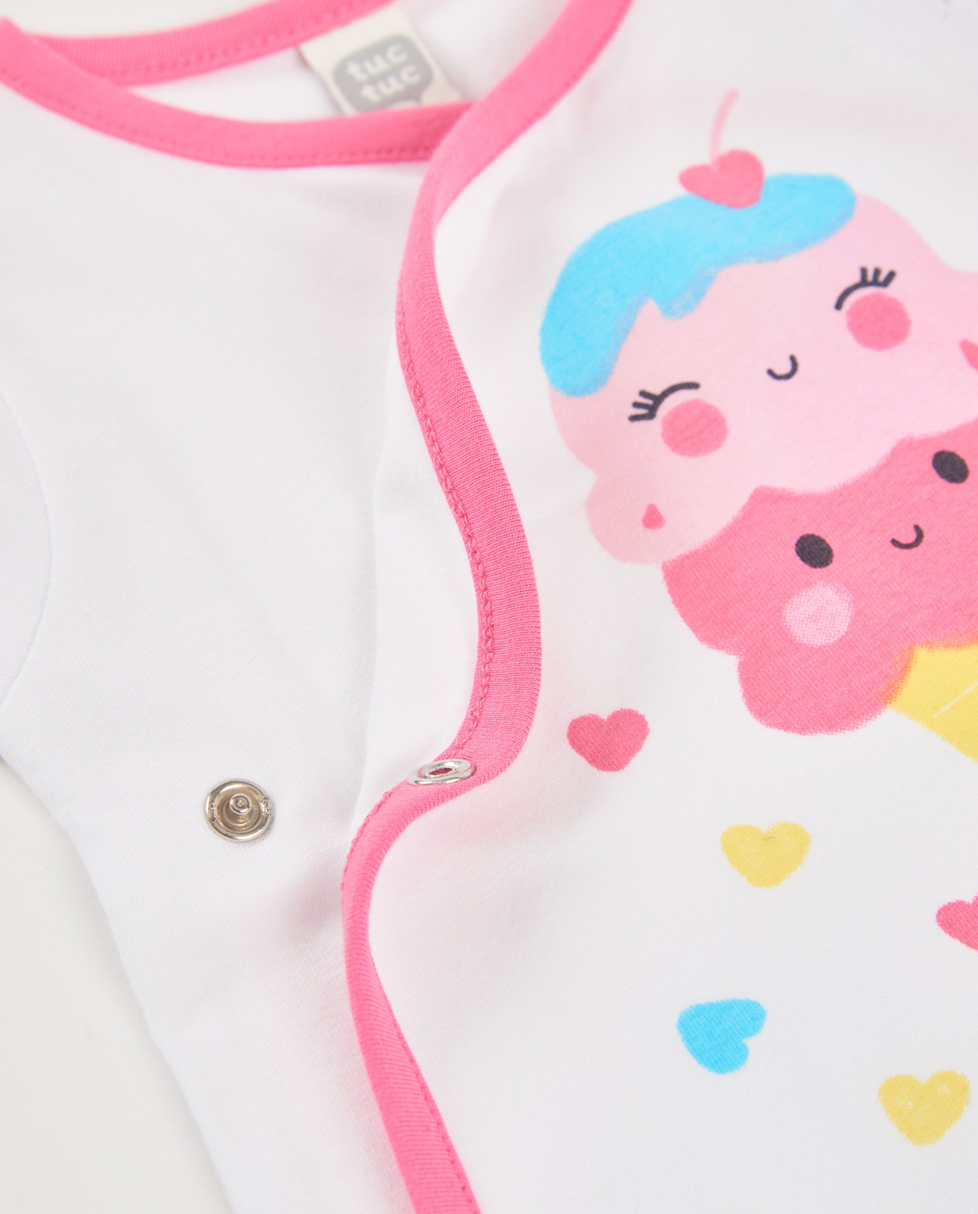 Babygrow para Recém-nascido de Malha e Design de Gelado Rosa-5