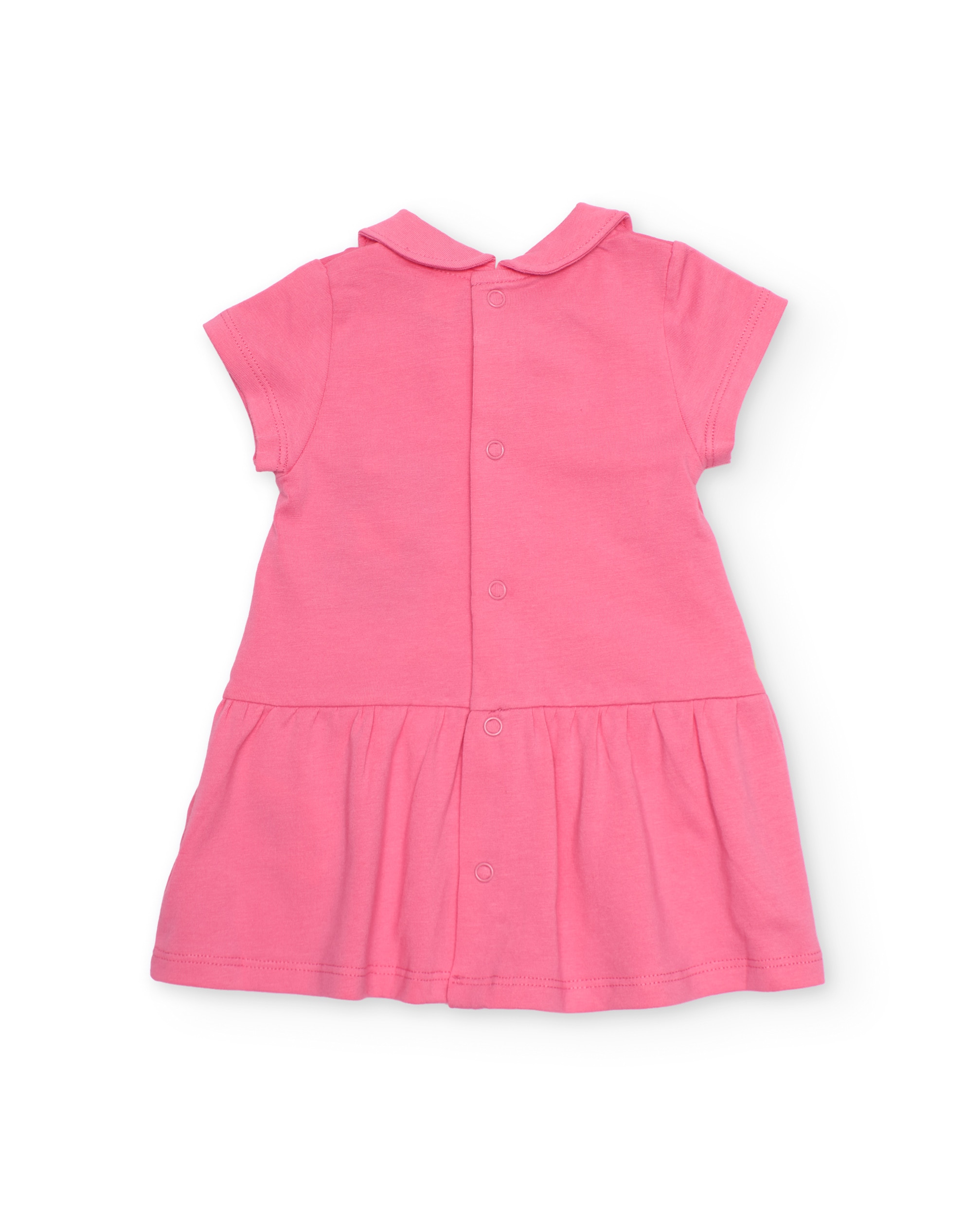 Vestido para Bebé de Malha com Saia Franzida Tuc tuc Rosa-3