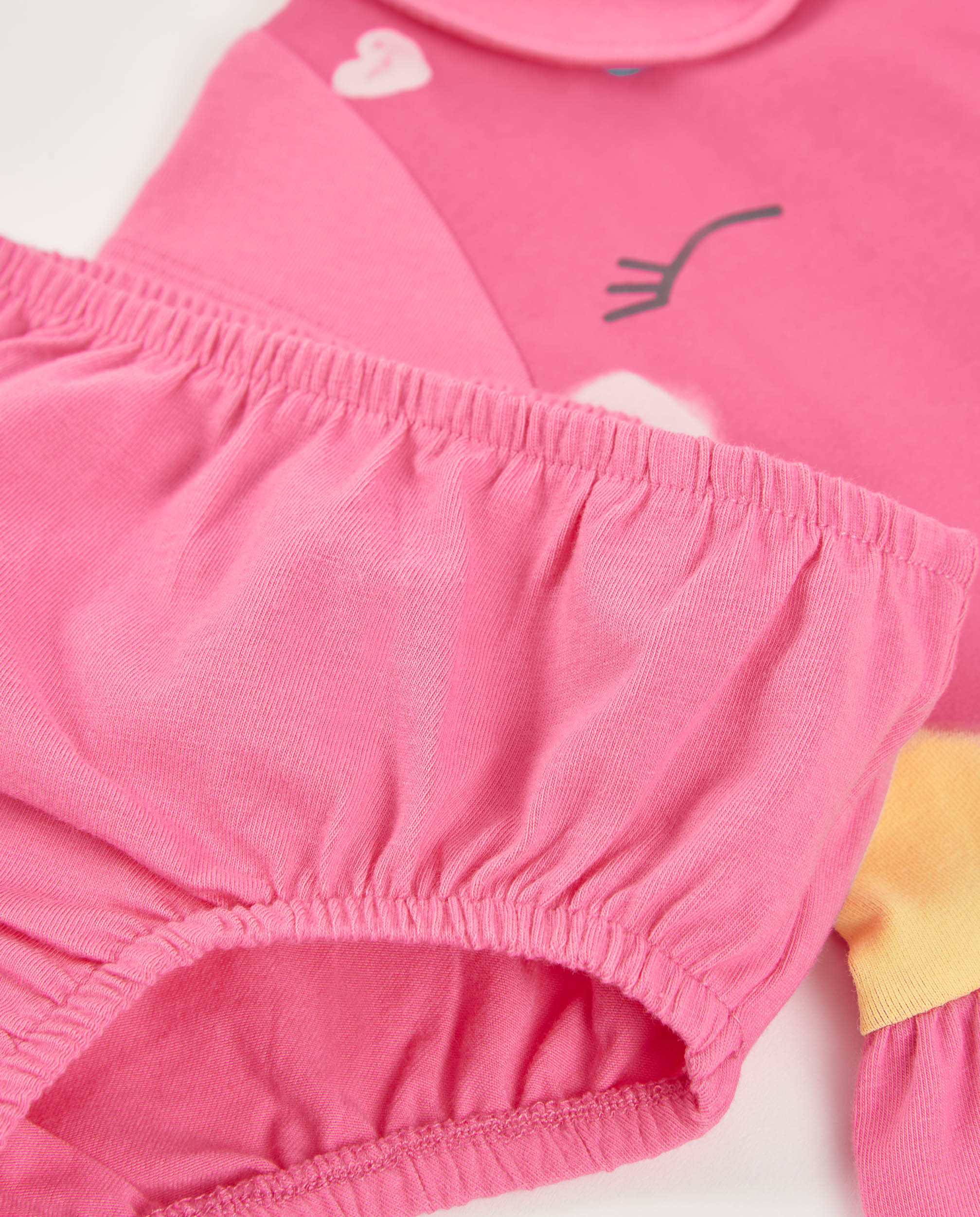 Vestido para Bebé de Malha com Saia Franzida Tuc tuc Rosa-6