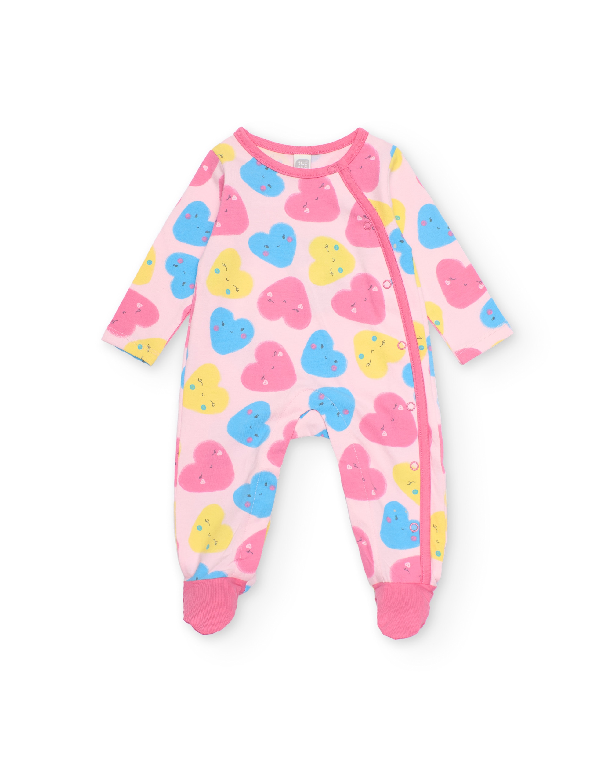 Babygrow para Bebé de Malha e Fecho Lateral Tuc tuc Rosa-1