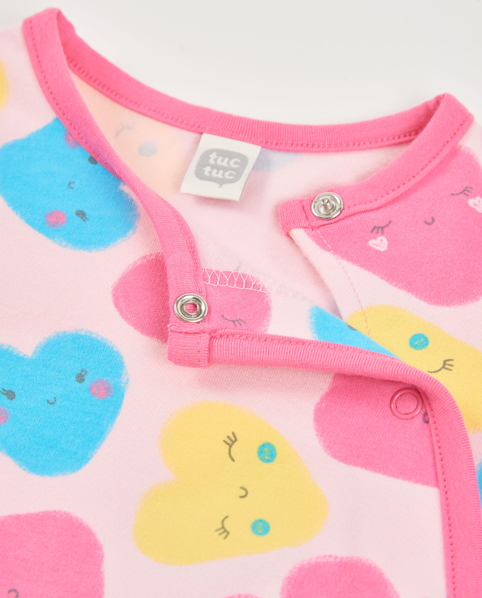 Babygrow para Bebé de Malha e Fecho Lateral Tuc tuc Rosa-3